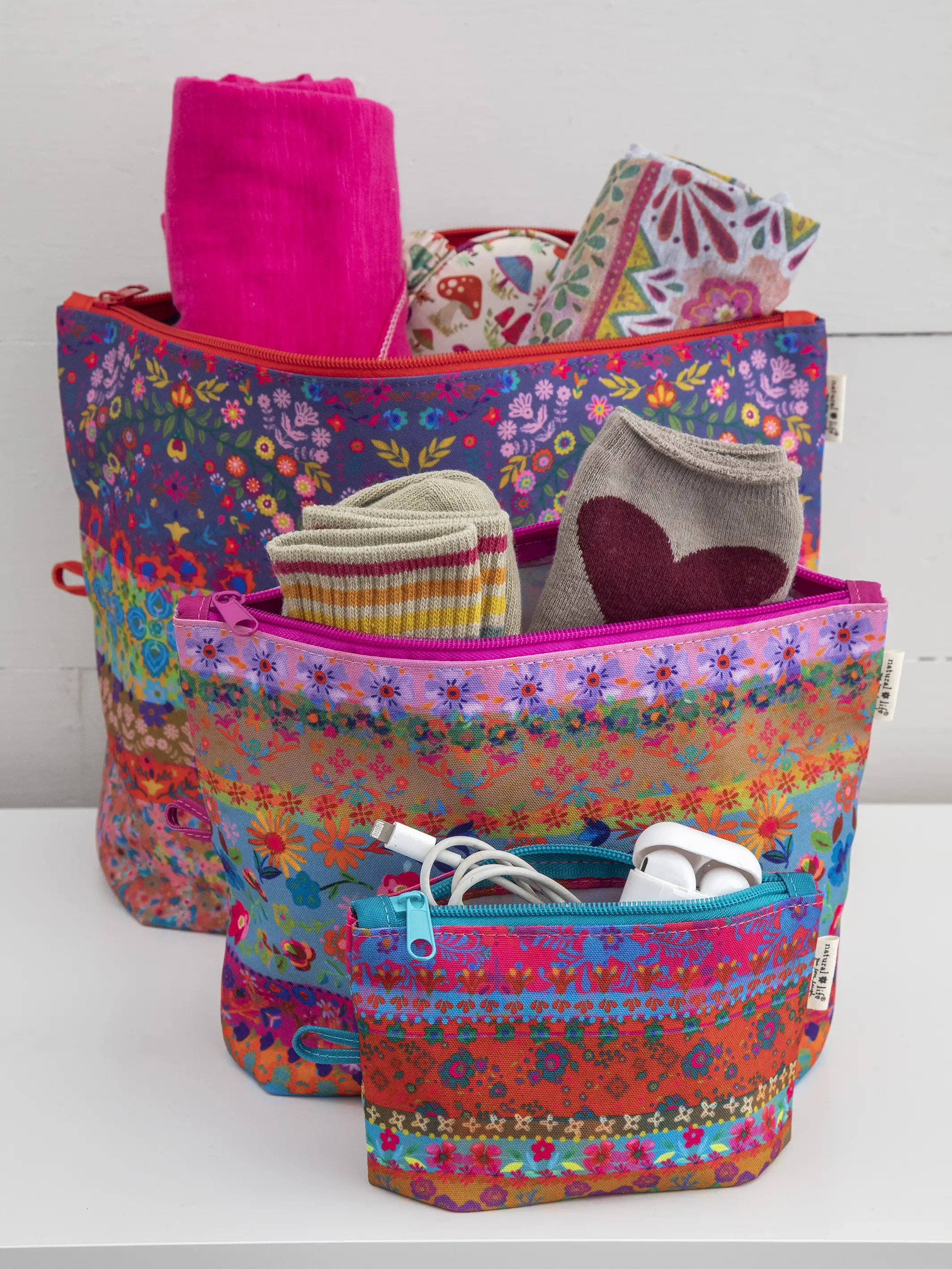 Anything & Everything Pouch Set - Border Print