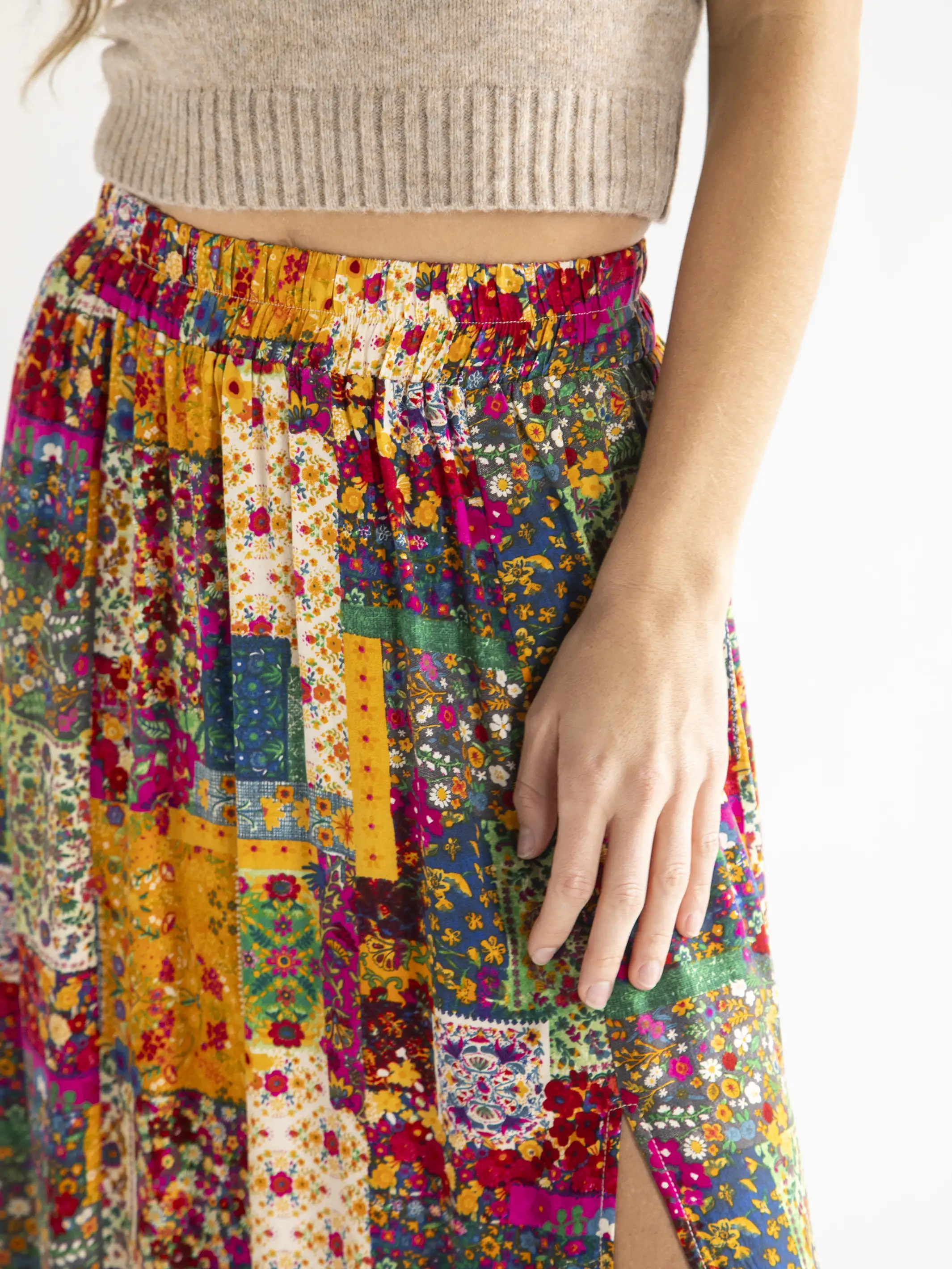 Betsy Midi Skirt - Mandala Patchwork
