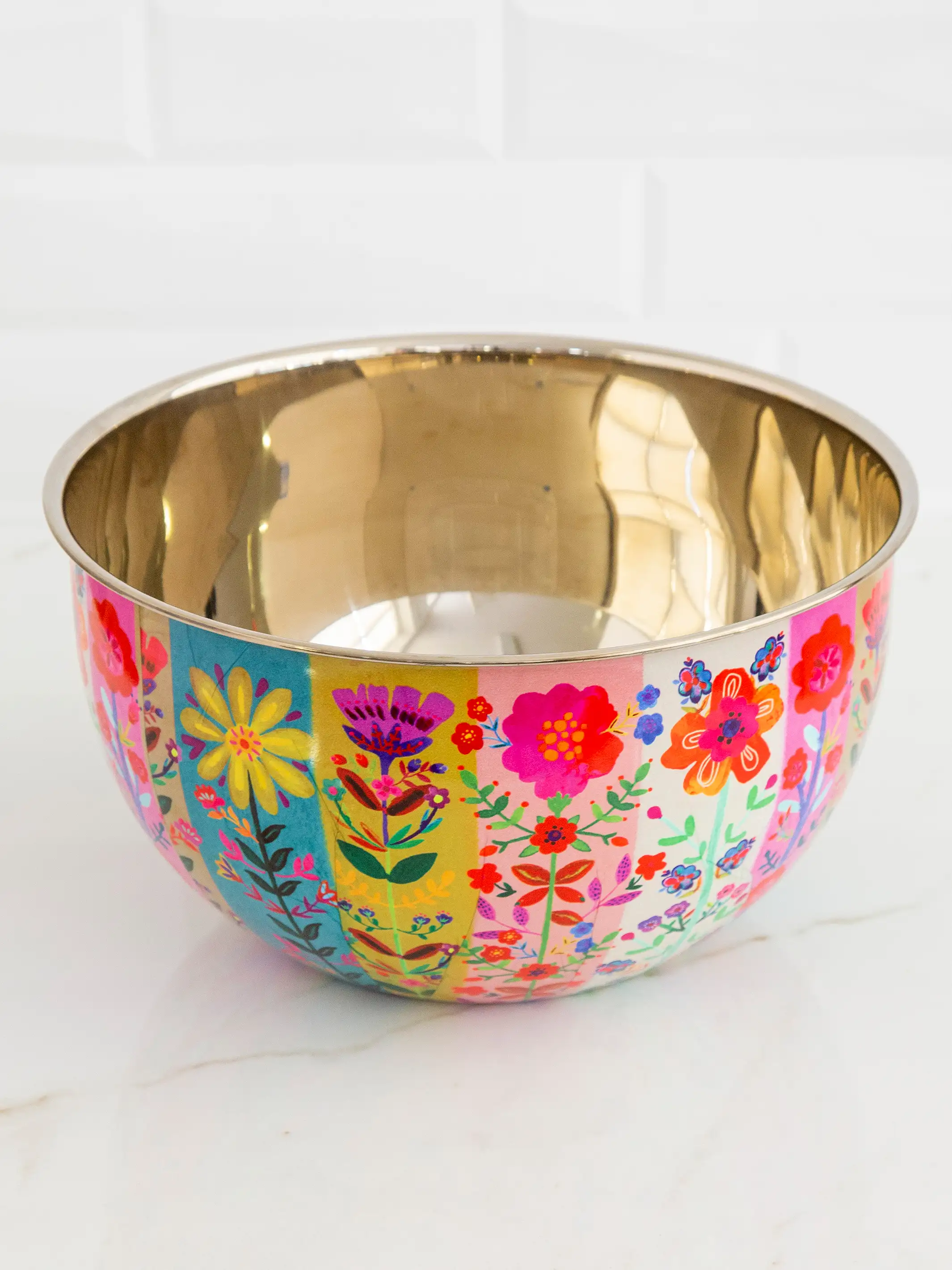 Stainless Steel Bowl - Large Flower
