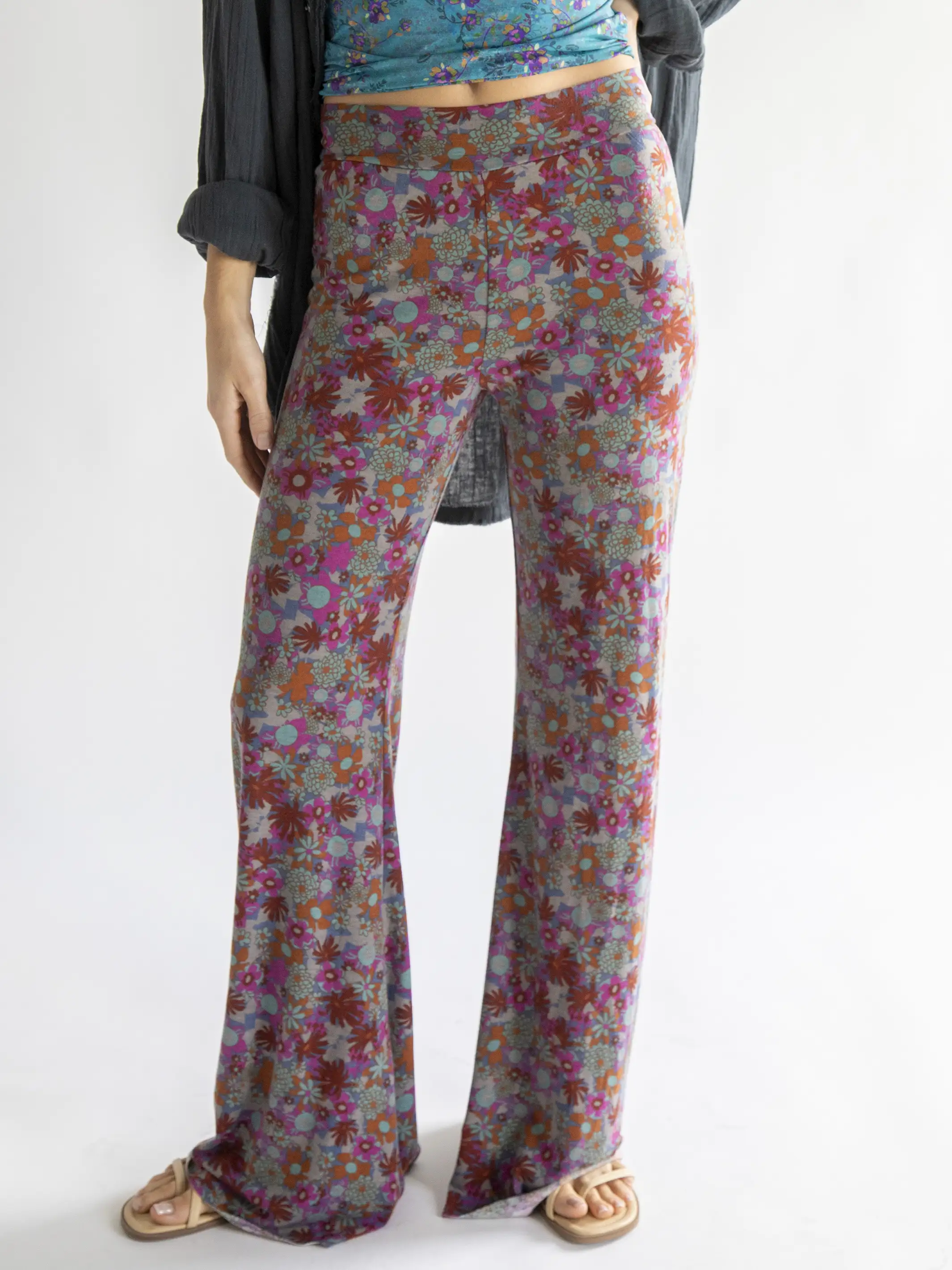 Cali Knit Wide Leg Pant - Deep Rust Sage