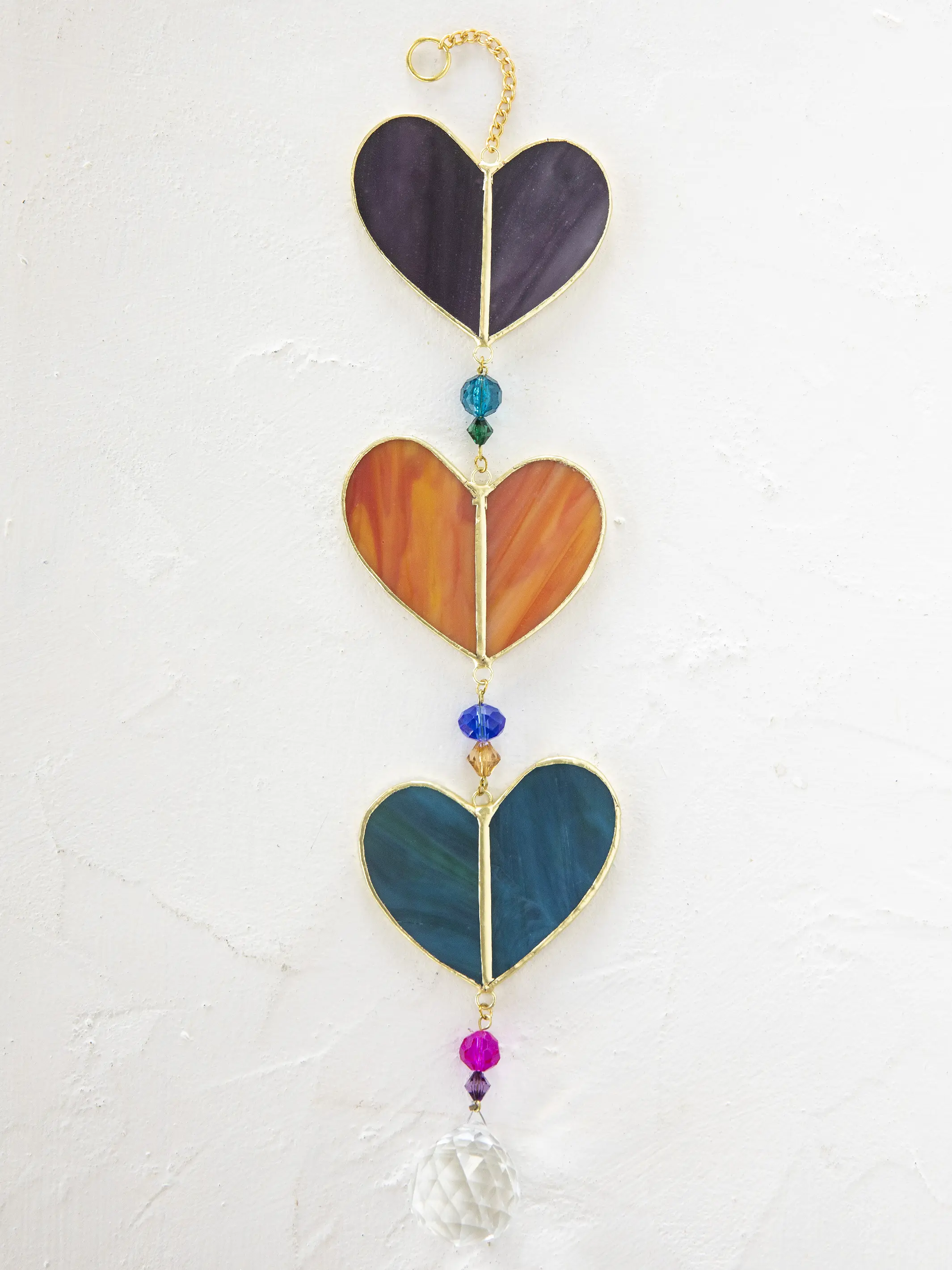 Stained Glass Suncatcher Mobile - Heart