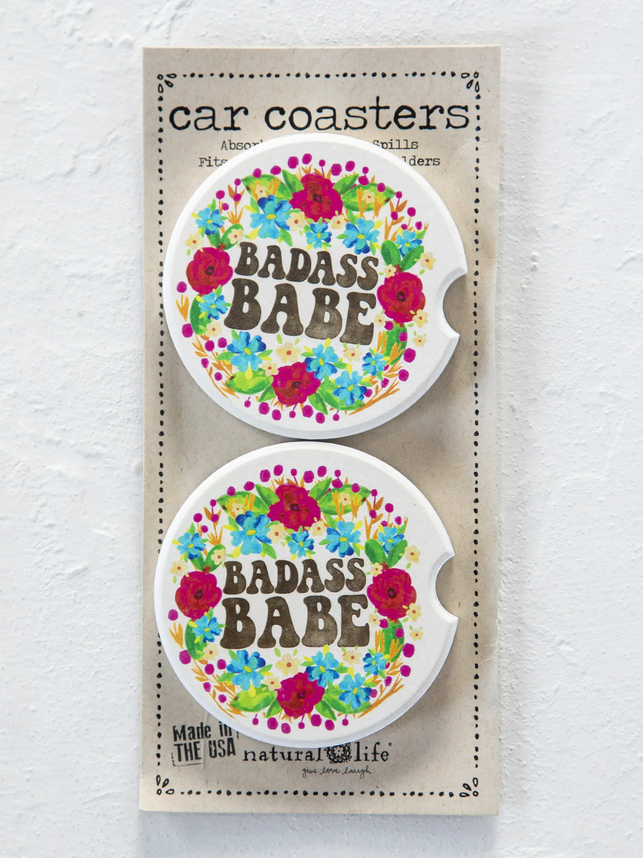 Car Coasters, Set of 2 - Badass Babe