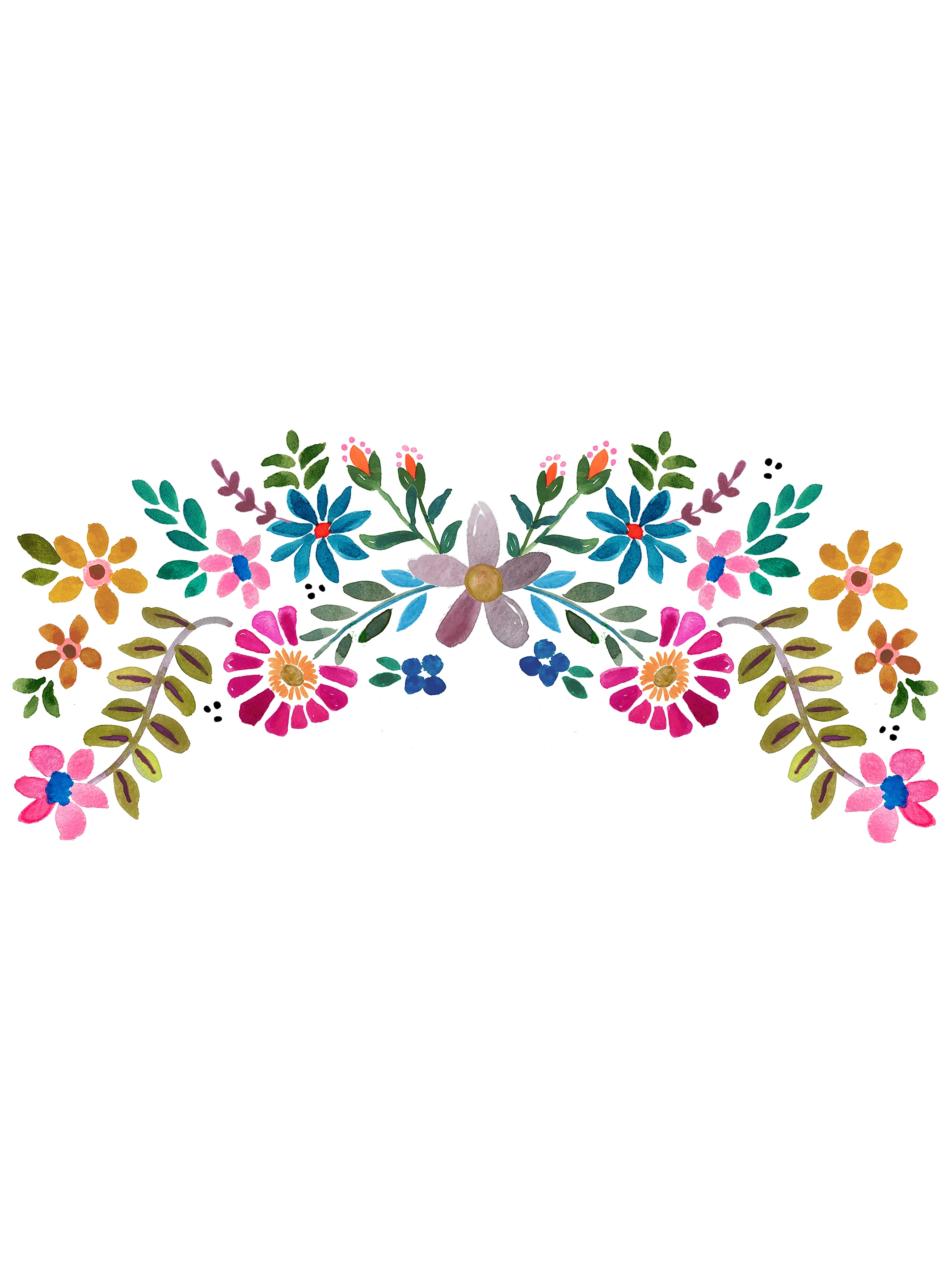 Bungalow Wall Decals - Mini Folk Flowers