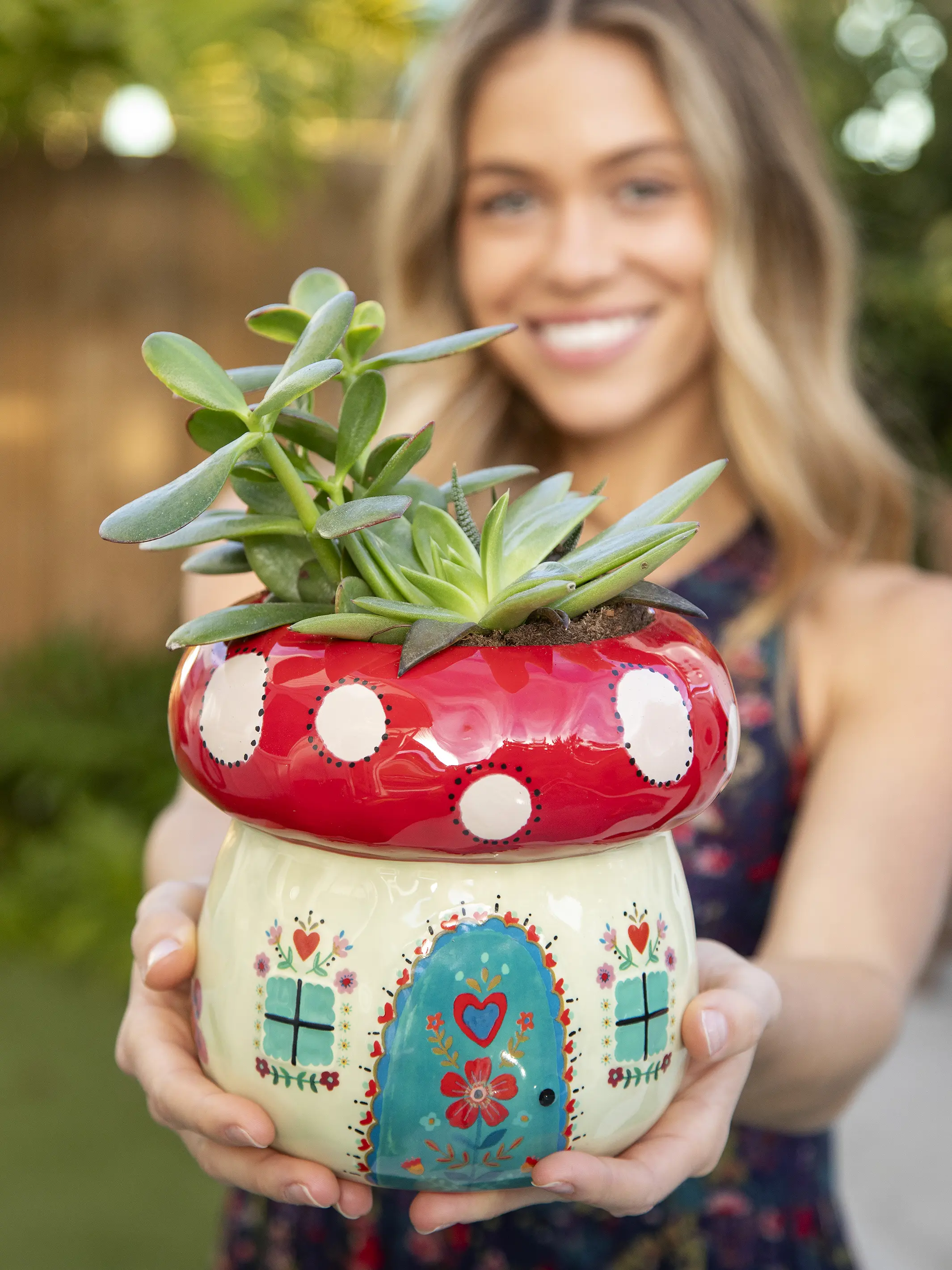 So Cute Ceramic Planter - Mushroom