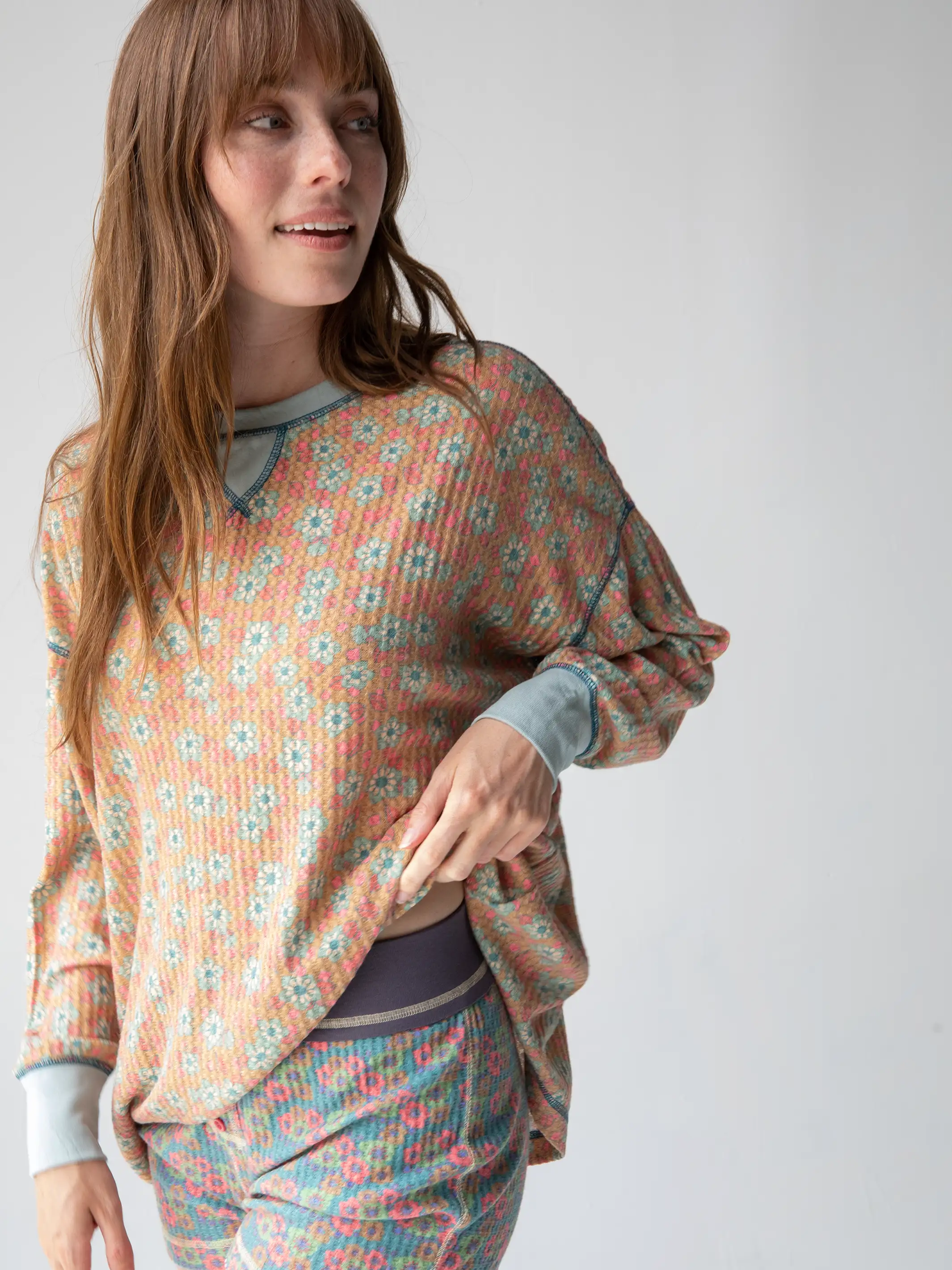 Mix & Match Thermal Pajama Top - Orange