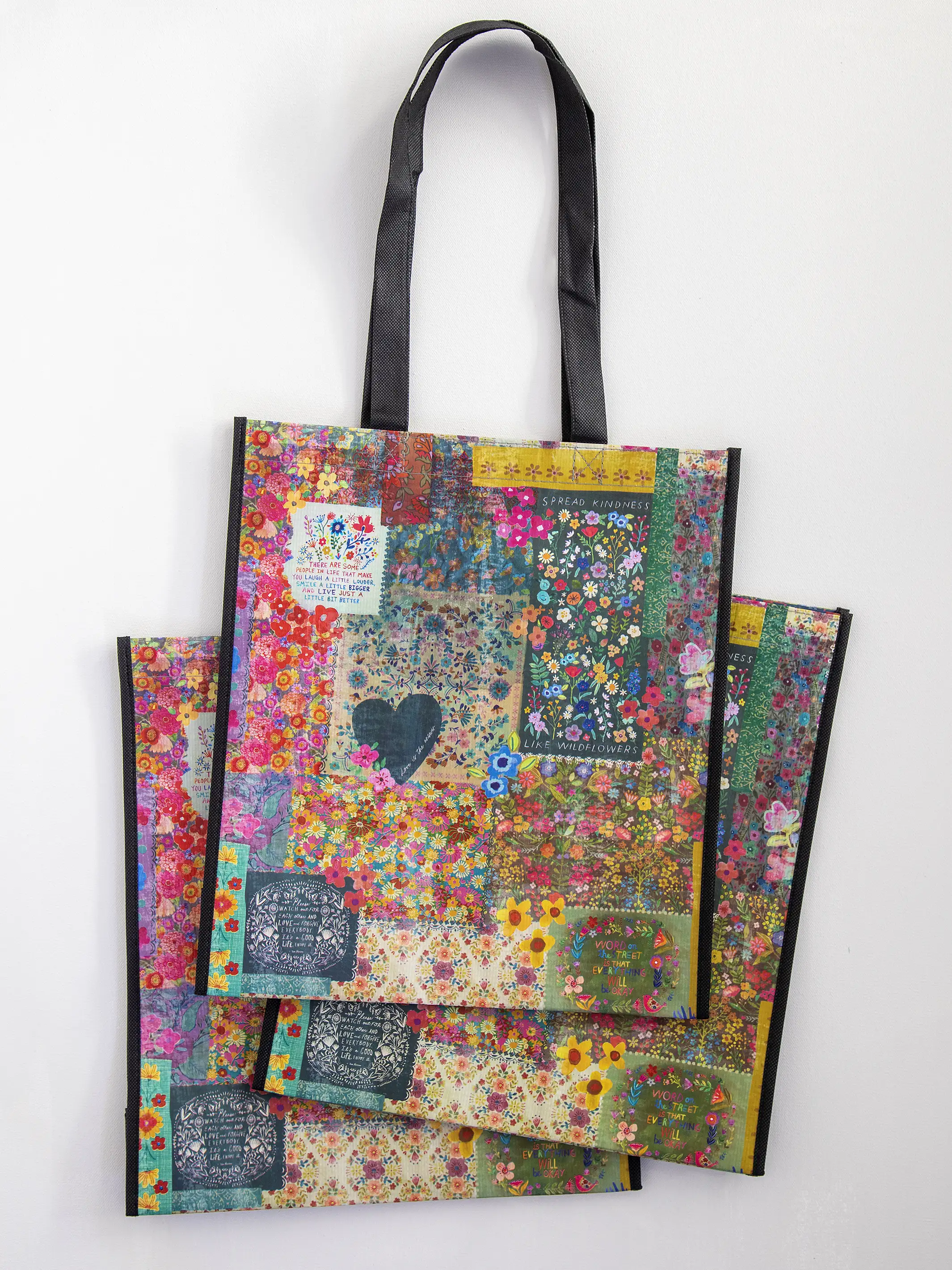XL Happy Bag, Set of 3 - Chirp Patchwork