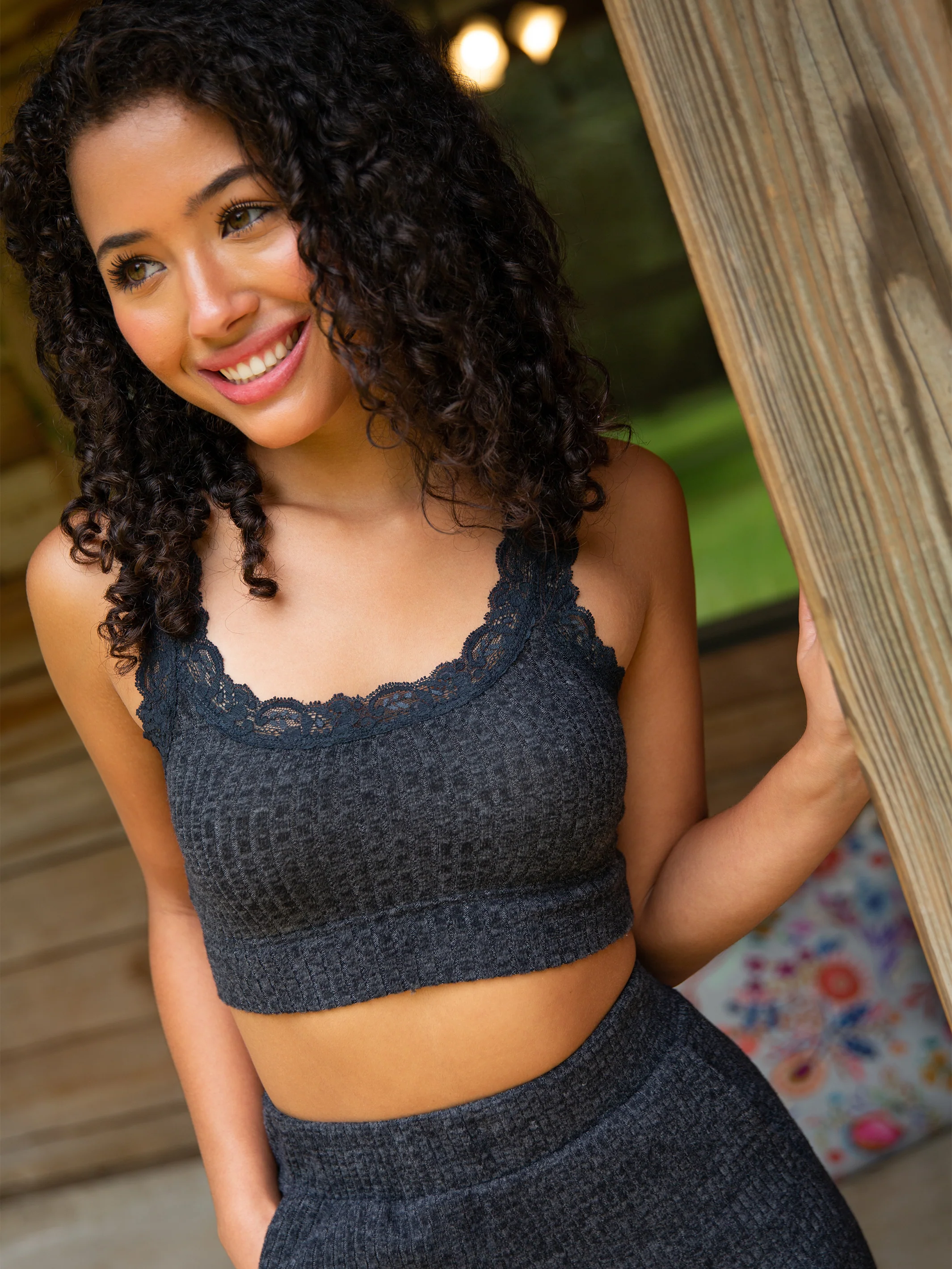 Merritt Lace Bralette - Charcoal
