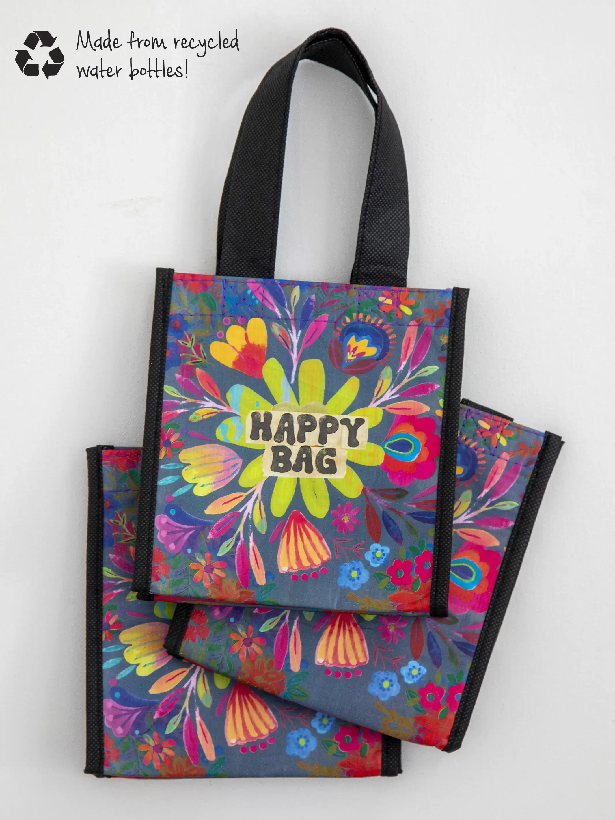 Small Happy Bag, Set of 3 - Yellow Flower