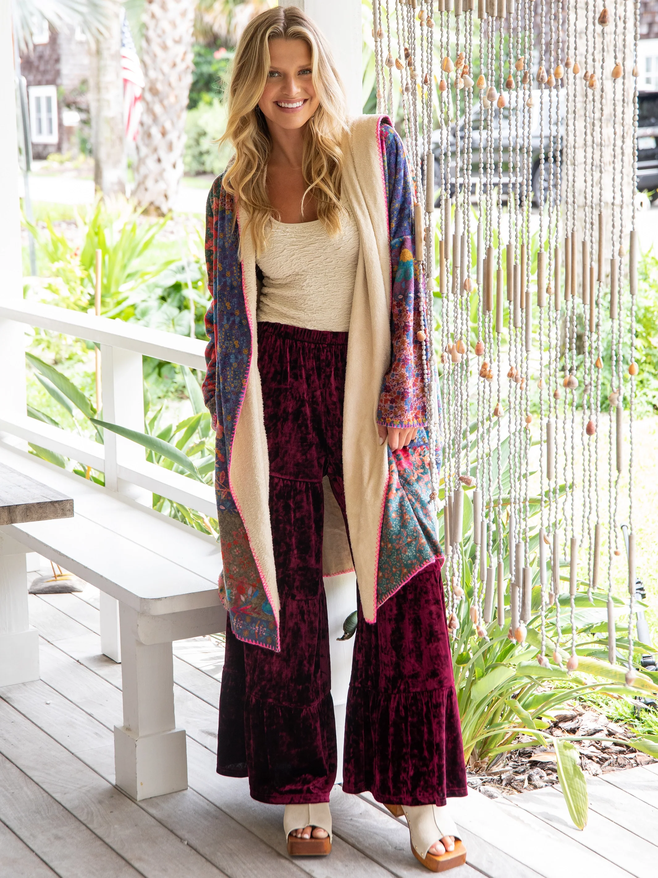 Long Blanket Kimono - Vintage Patchwork