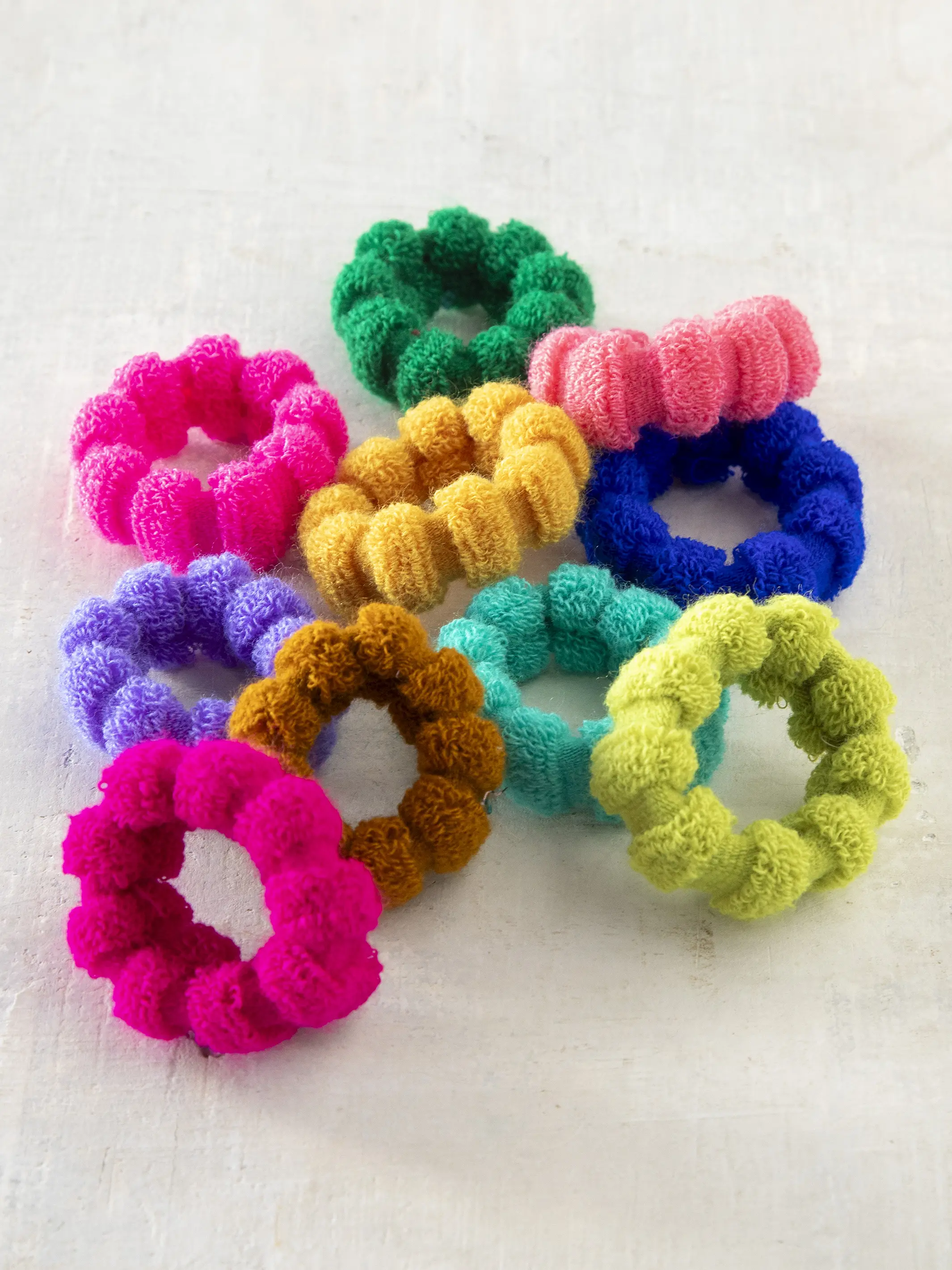 Workout Terry Hair Ties, Set of 10 - Rainbow