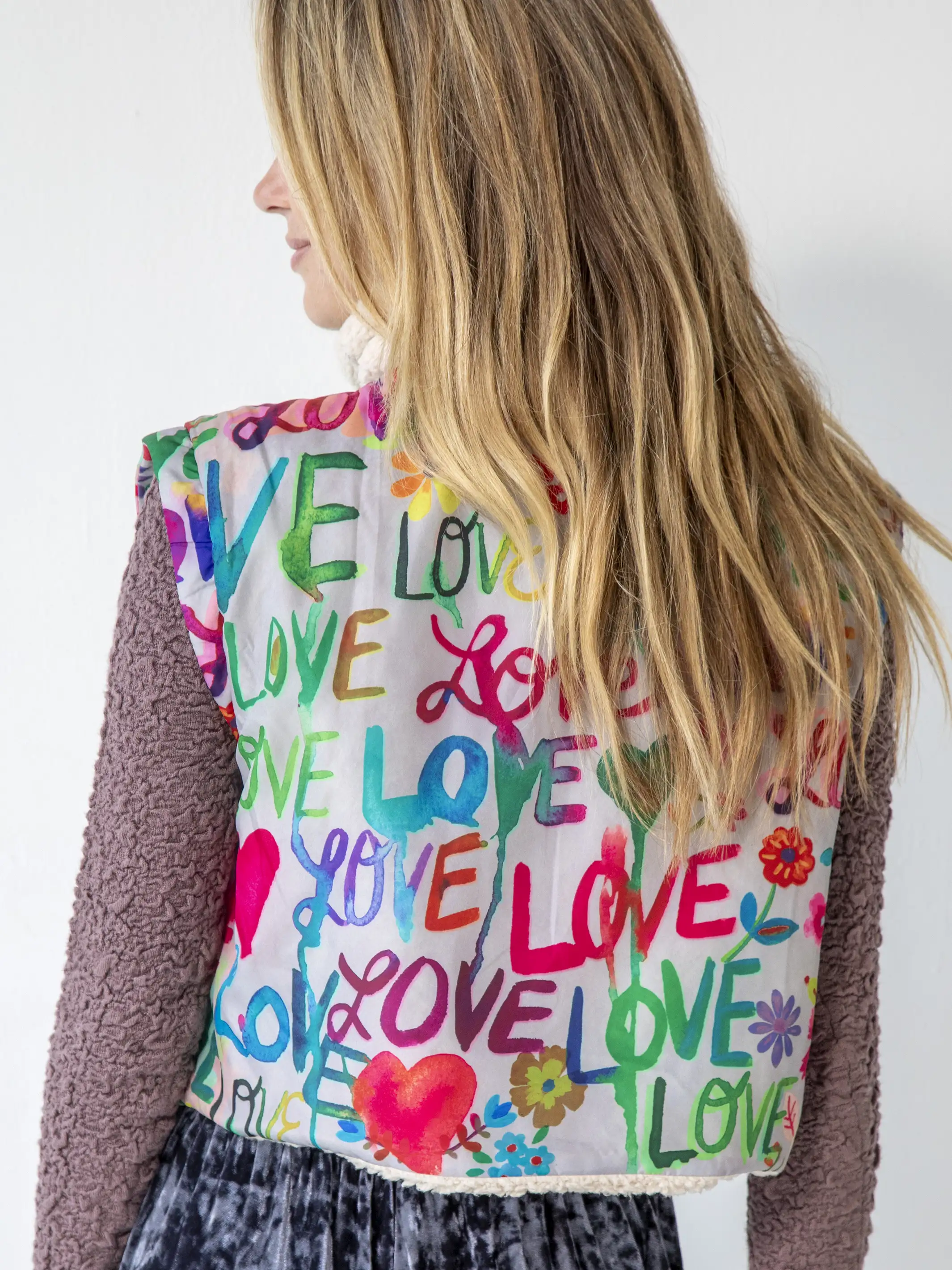 Reversible Sherpa Vest - Love
