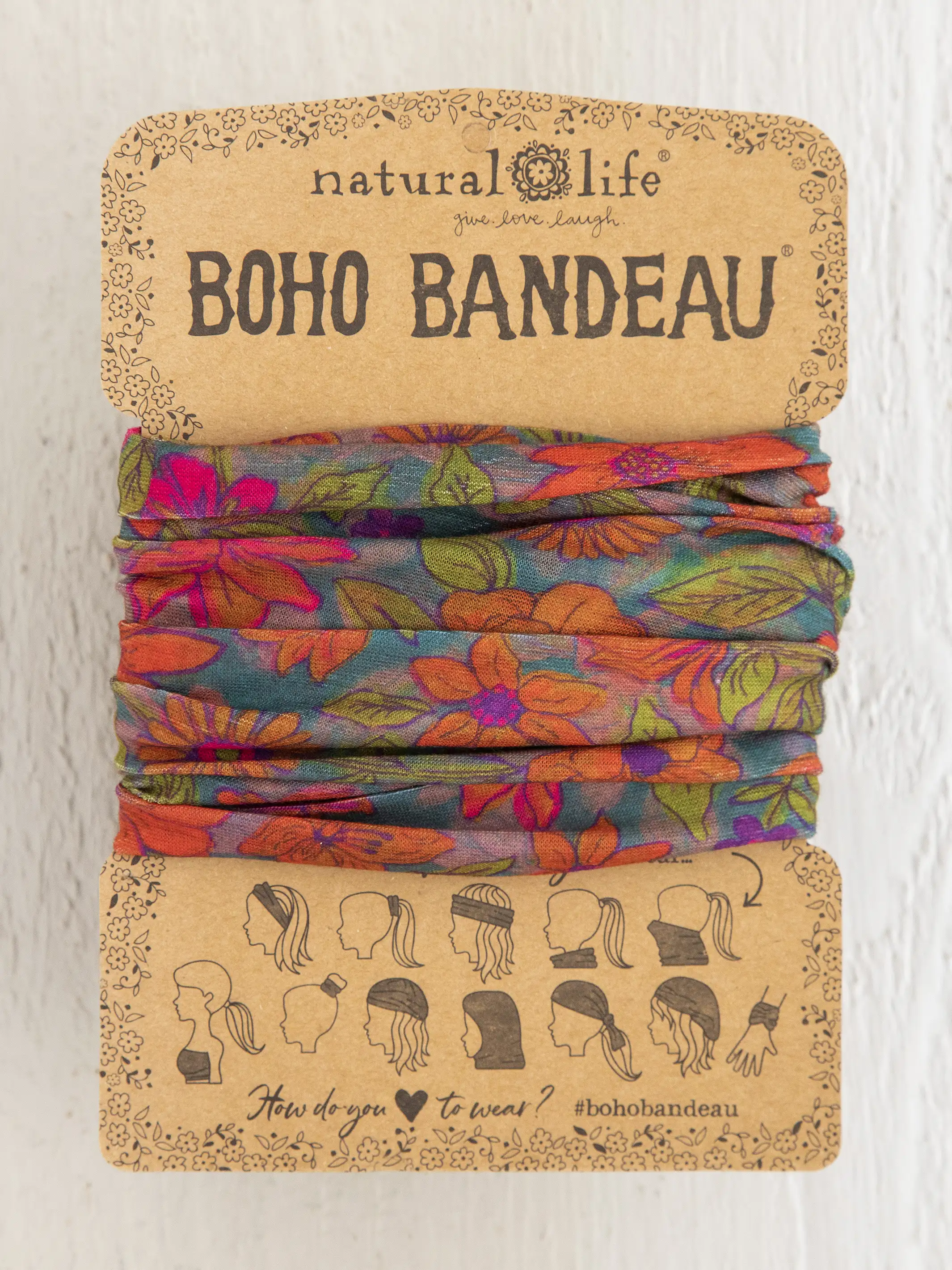 Full Boho Bandeau Headband - Watercolor Neon