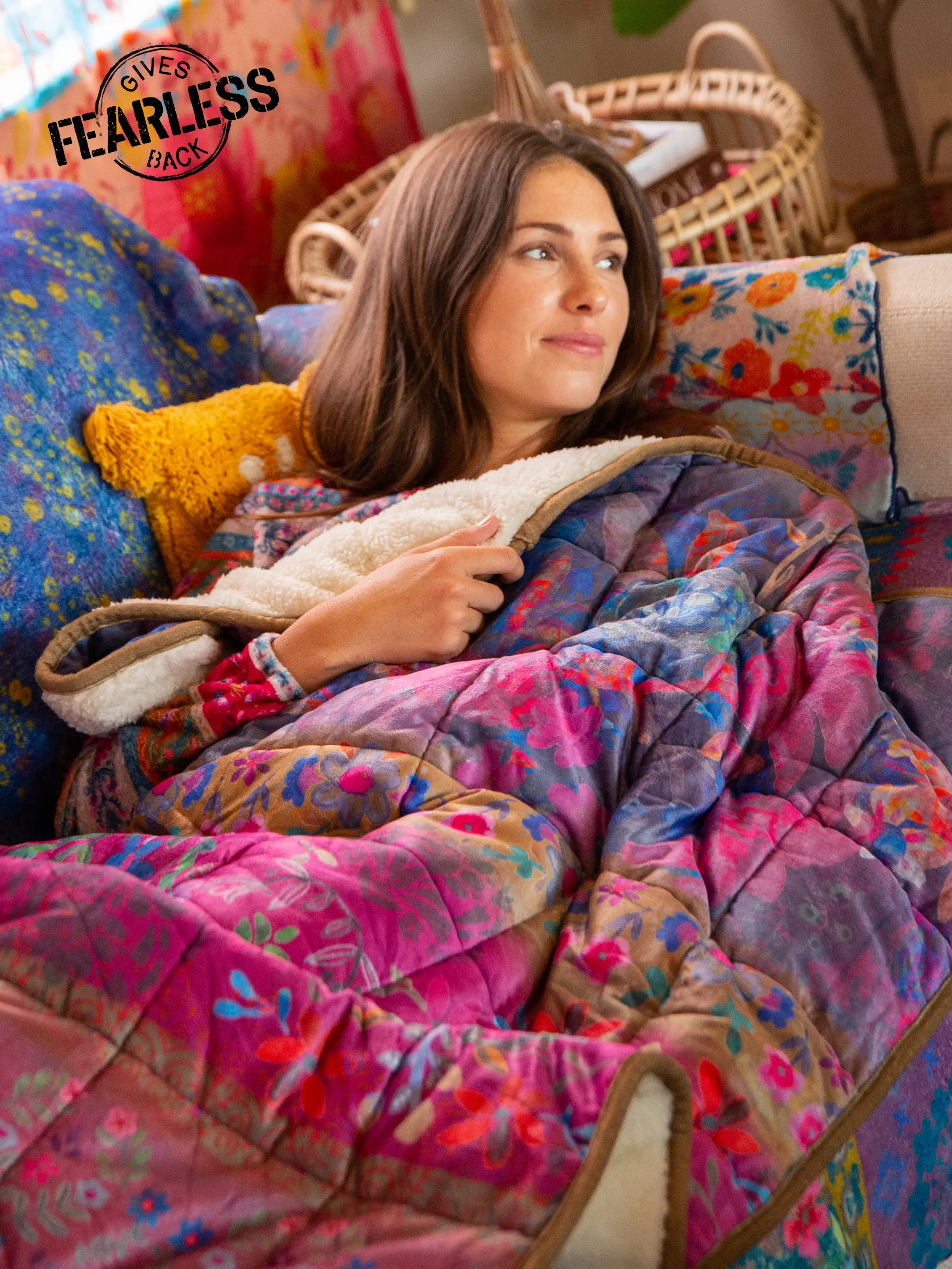 Cozy Weighted Blanket - Jewel Border