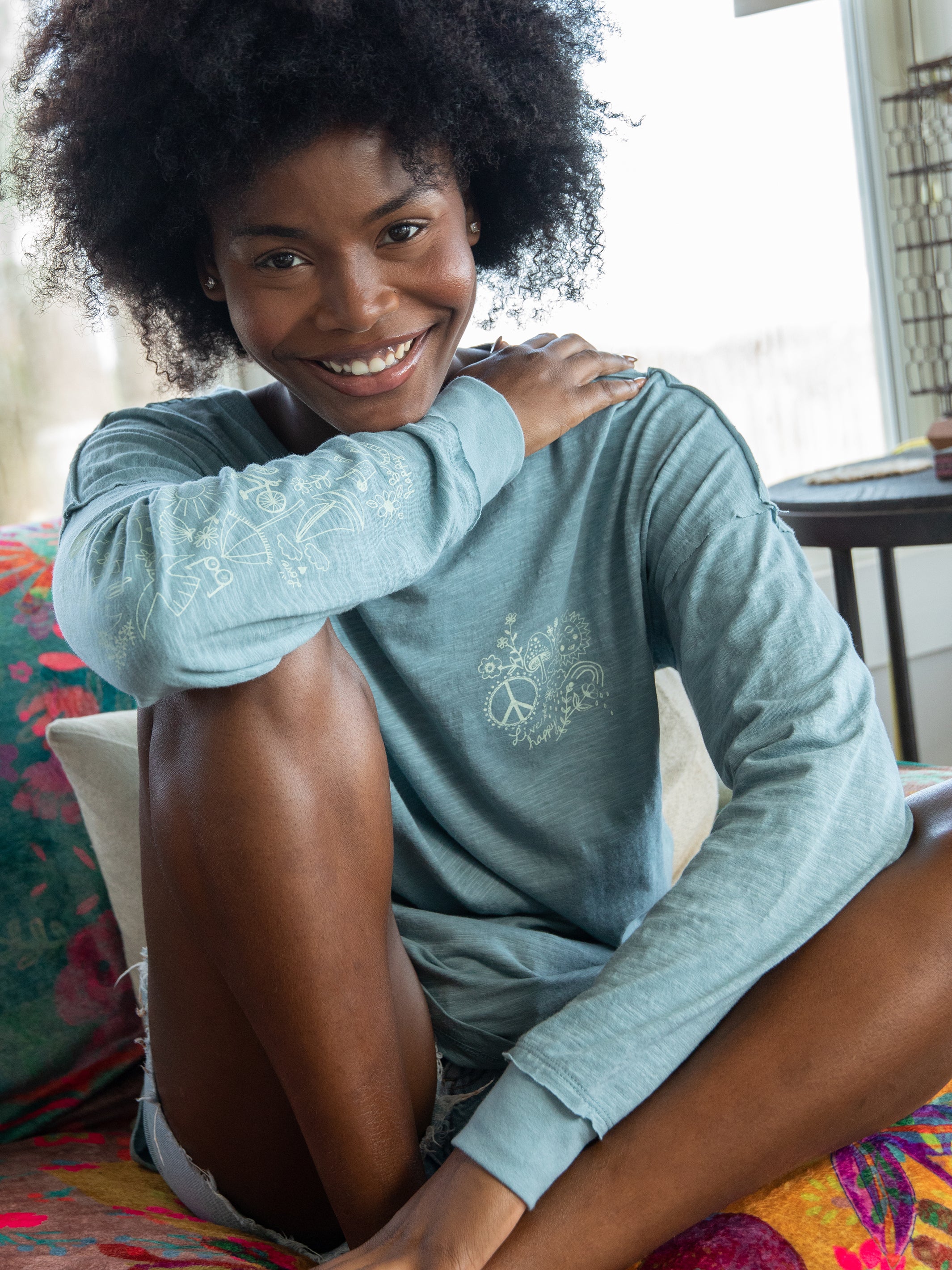 Doodle Tee - Light Blue