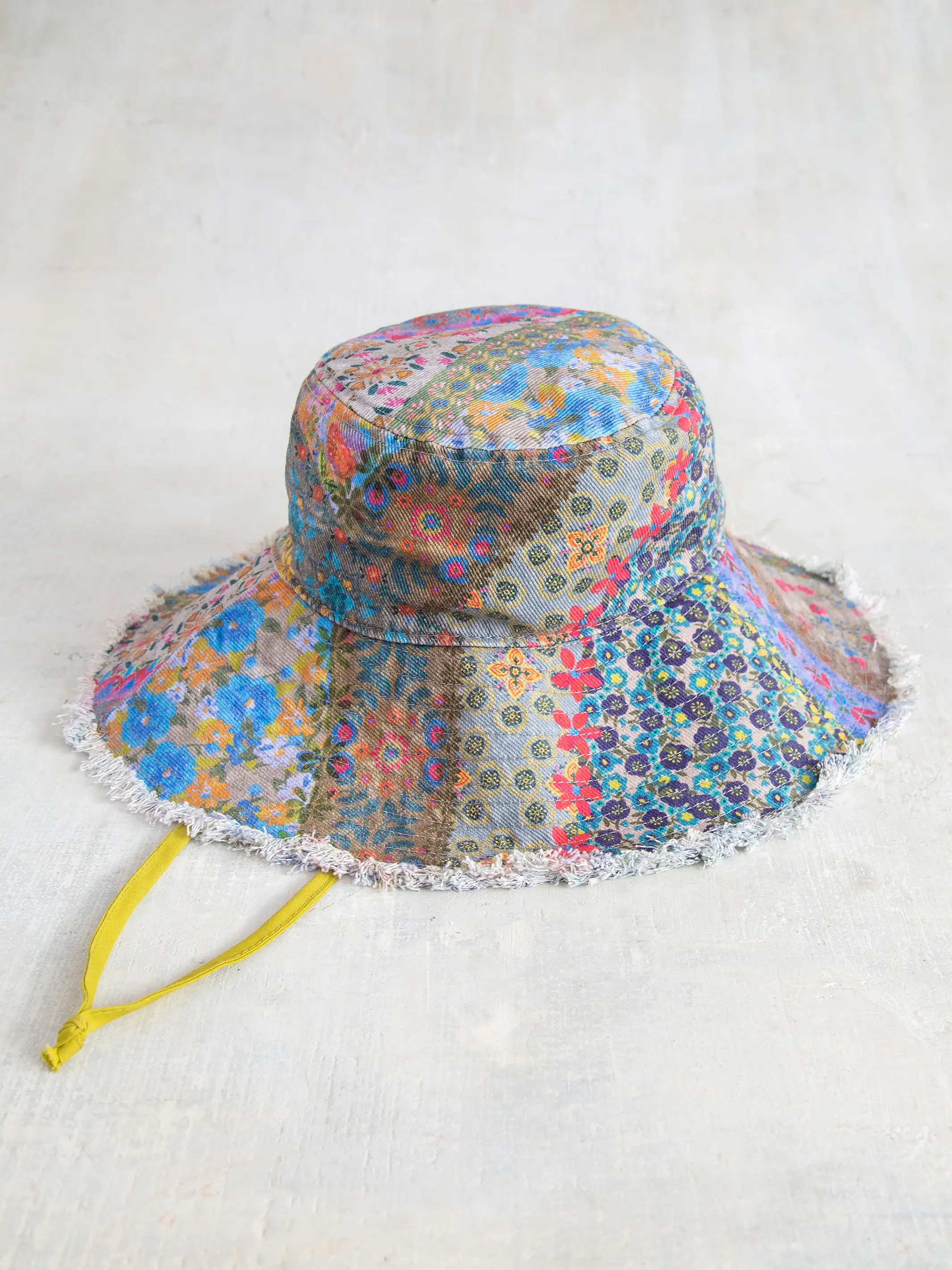 Canvas Bucket Hat - Folk Flower Patchwork