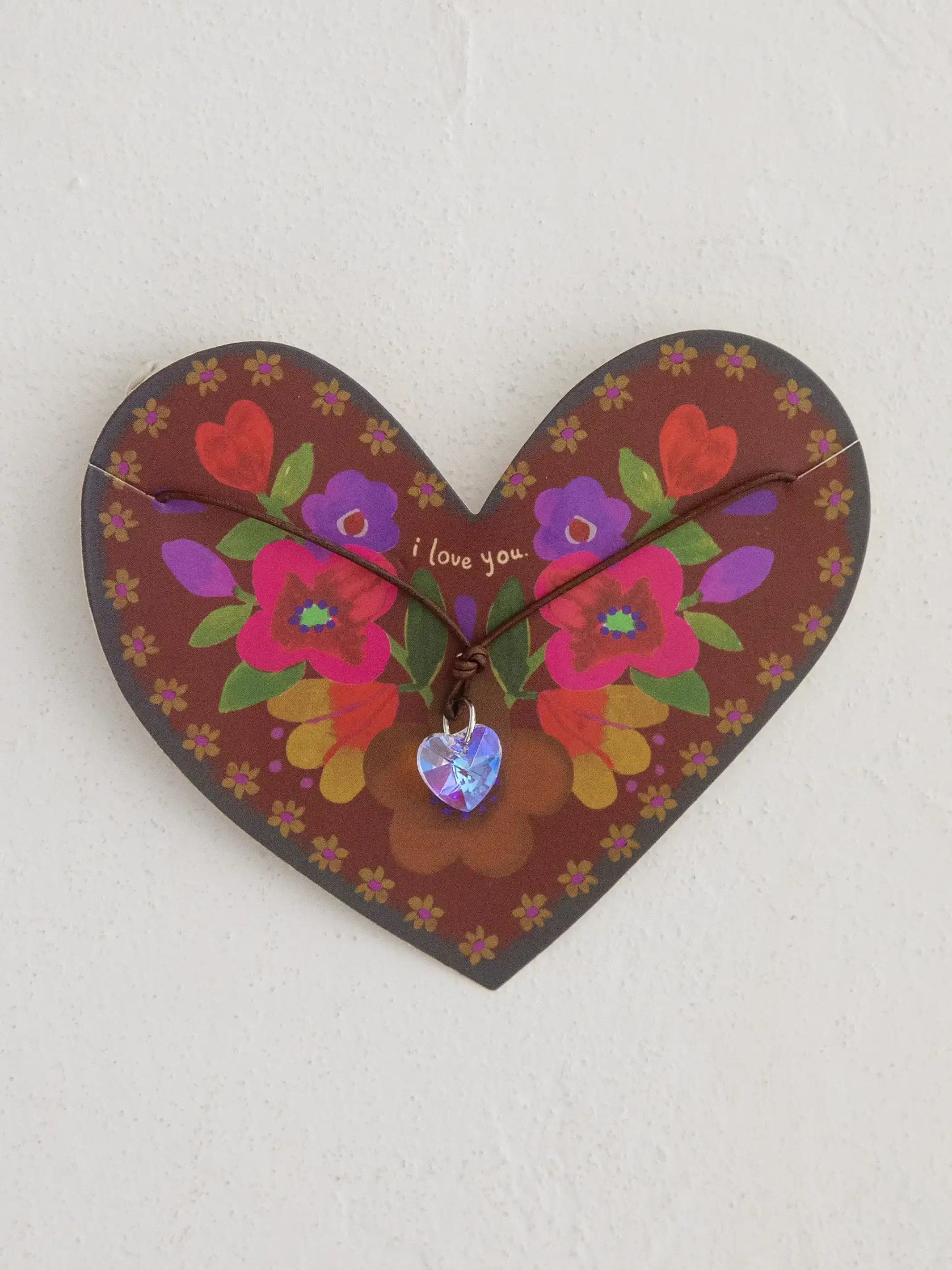 Crystal Heart Necklace - I Love You