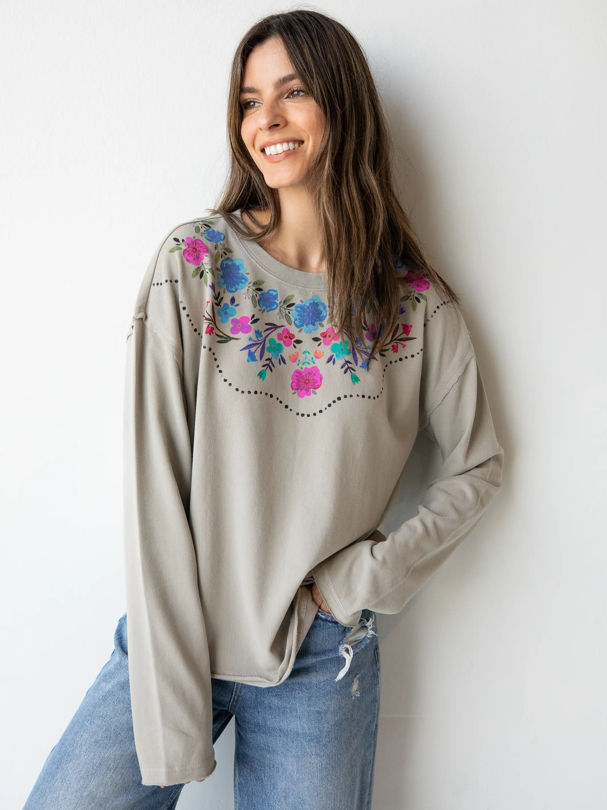 Oversized Maia Top - Ash
