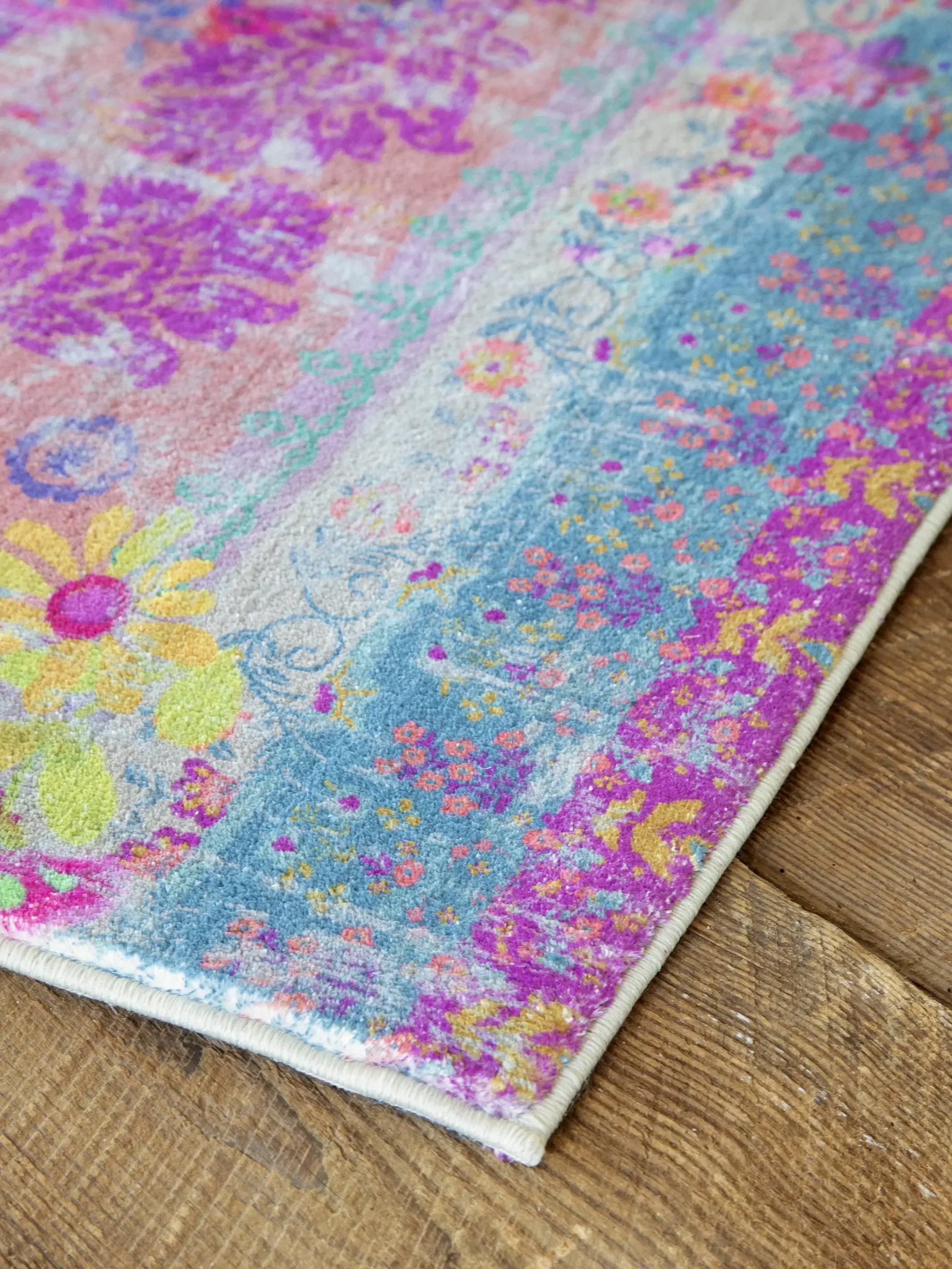 Chenille Rug, 2' x 8' - Rainbow Bandana