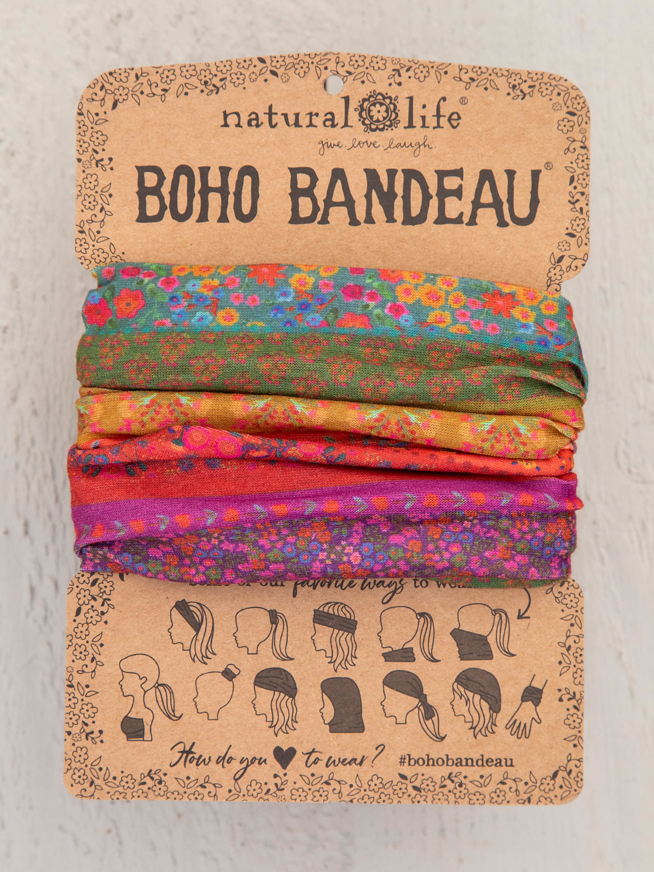 Full Boho Bandeau Headband - Rainbow Borders