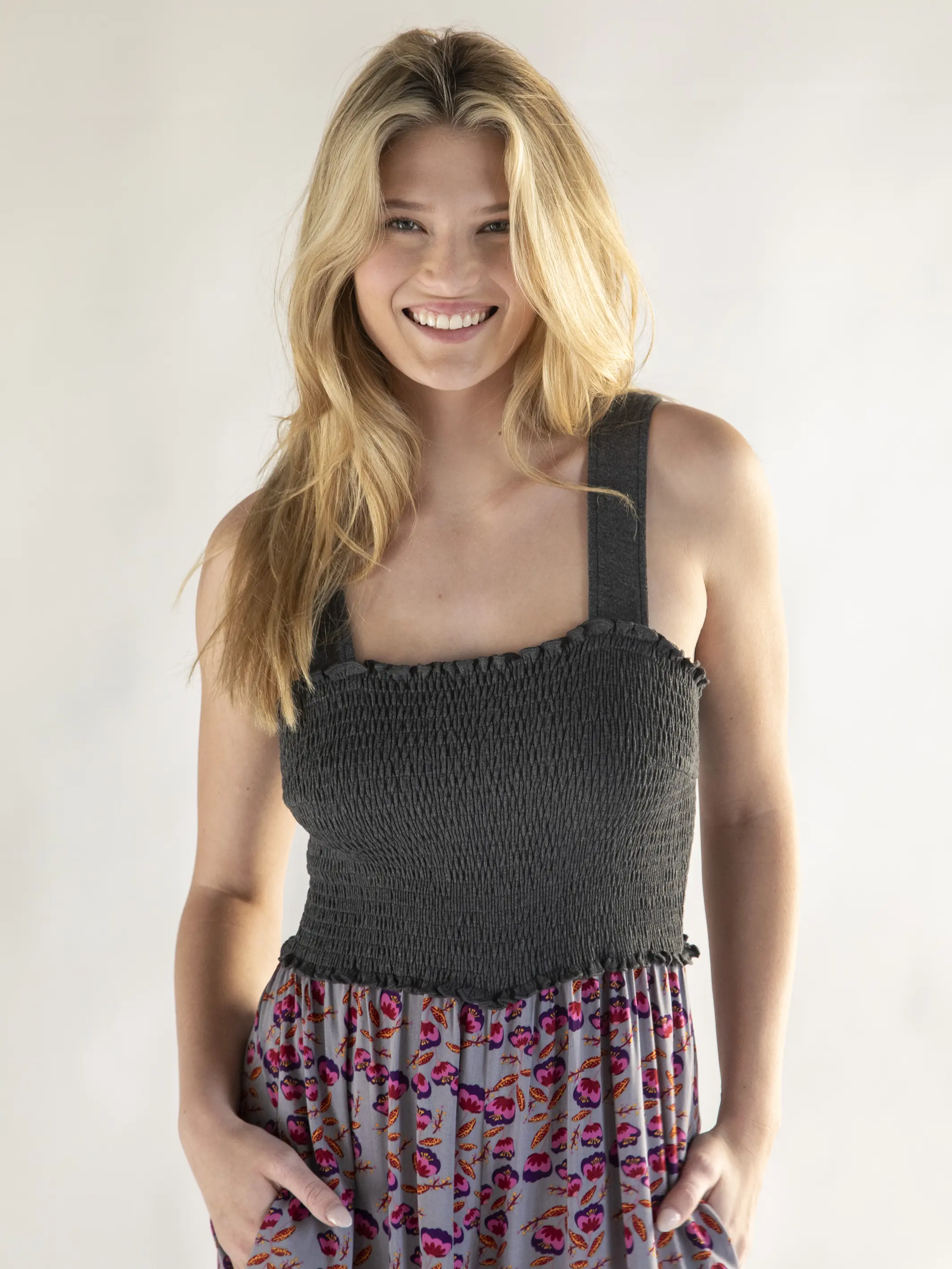 Sedona Jumpsuit - Grey Plum Tulips