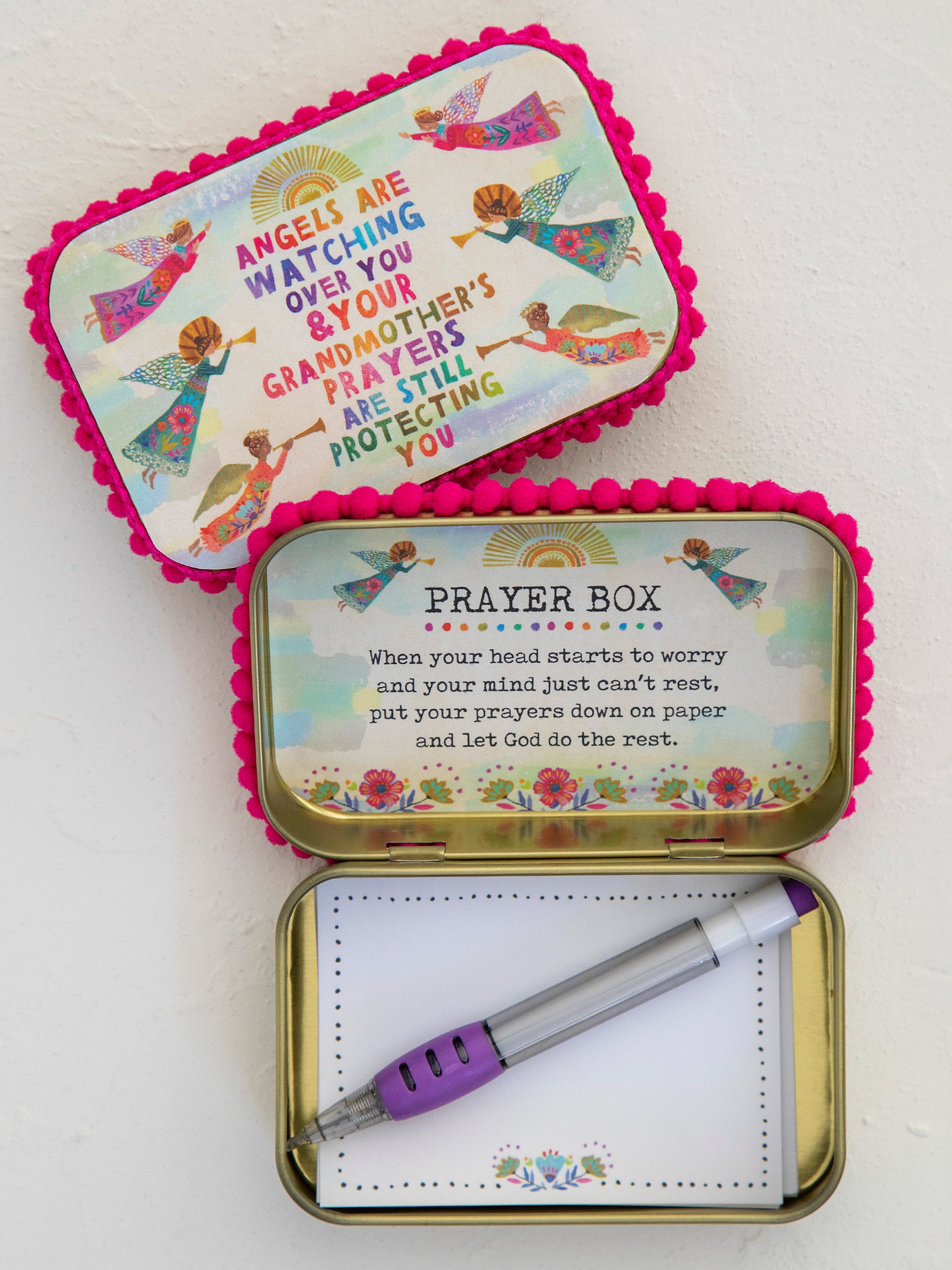 Tin Prayer Box - Angel Watching