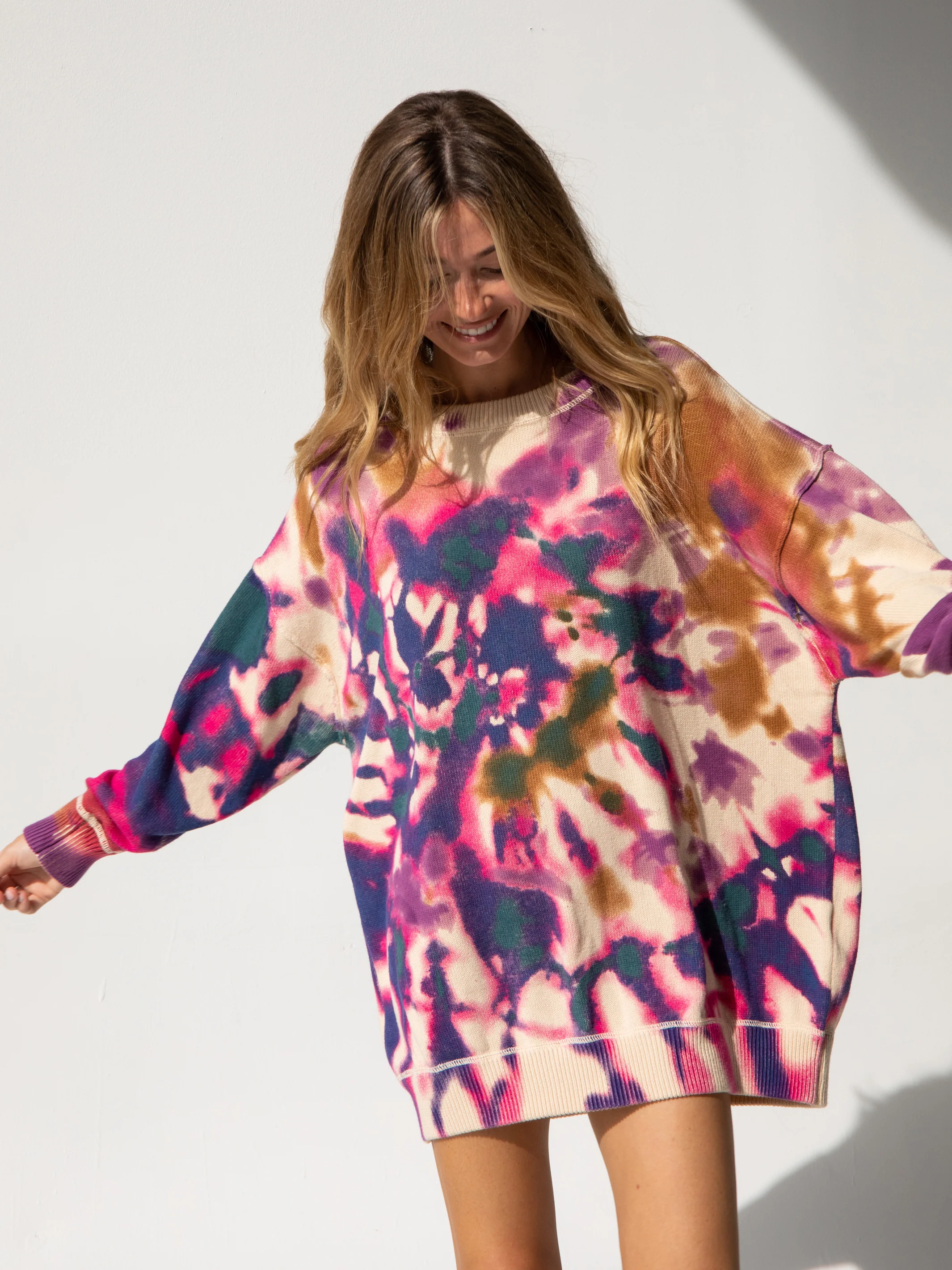 Taylor Oversized Sweater - Sunrise Tie-Dye