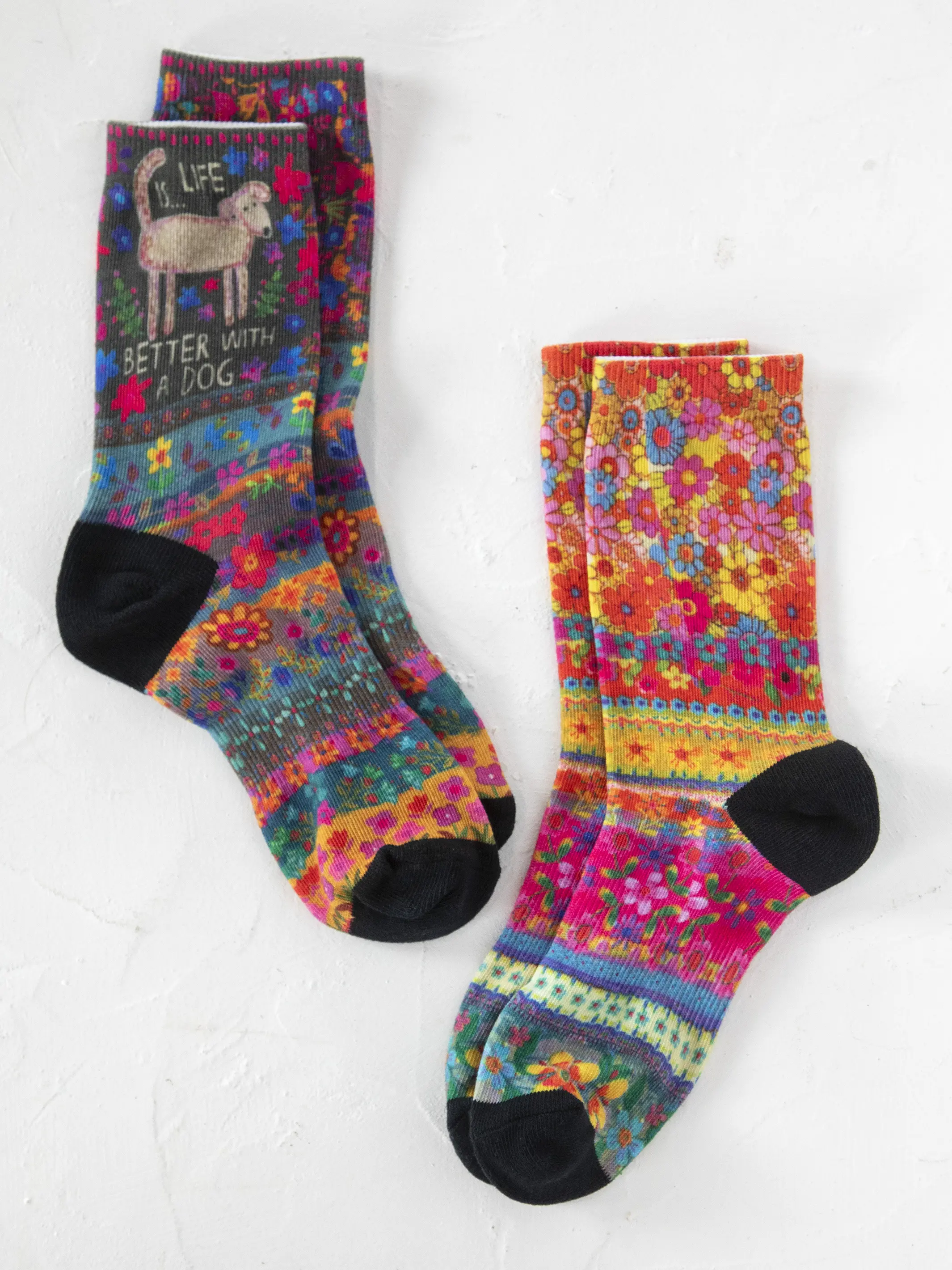 Printed Weekend Sock Set, Set of 2 - Olive Dog