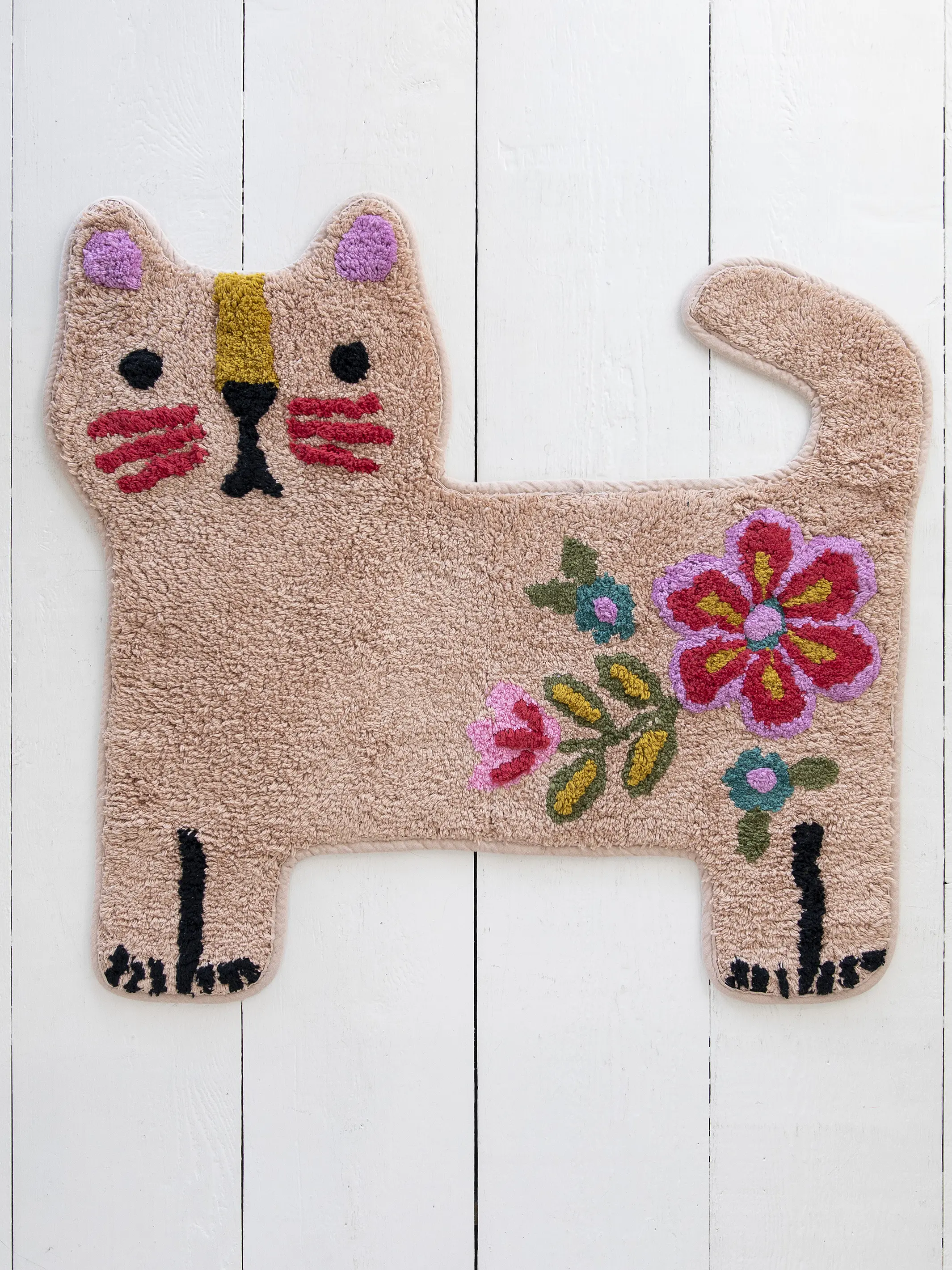 Tufted Cotton Bath Mat - Cat