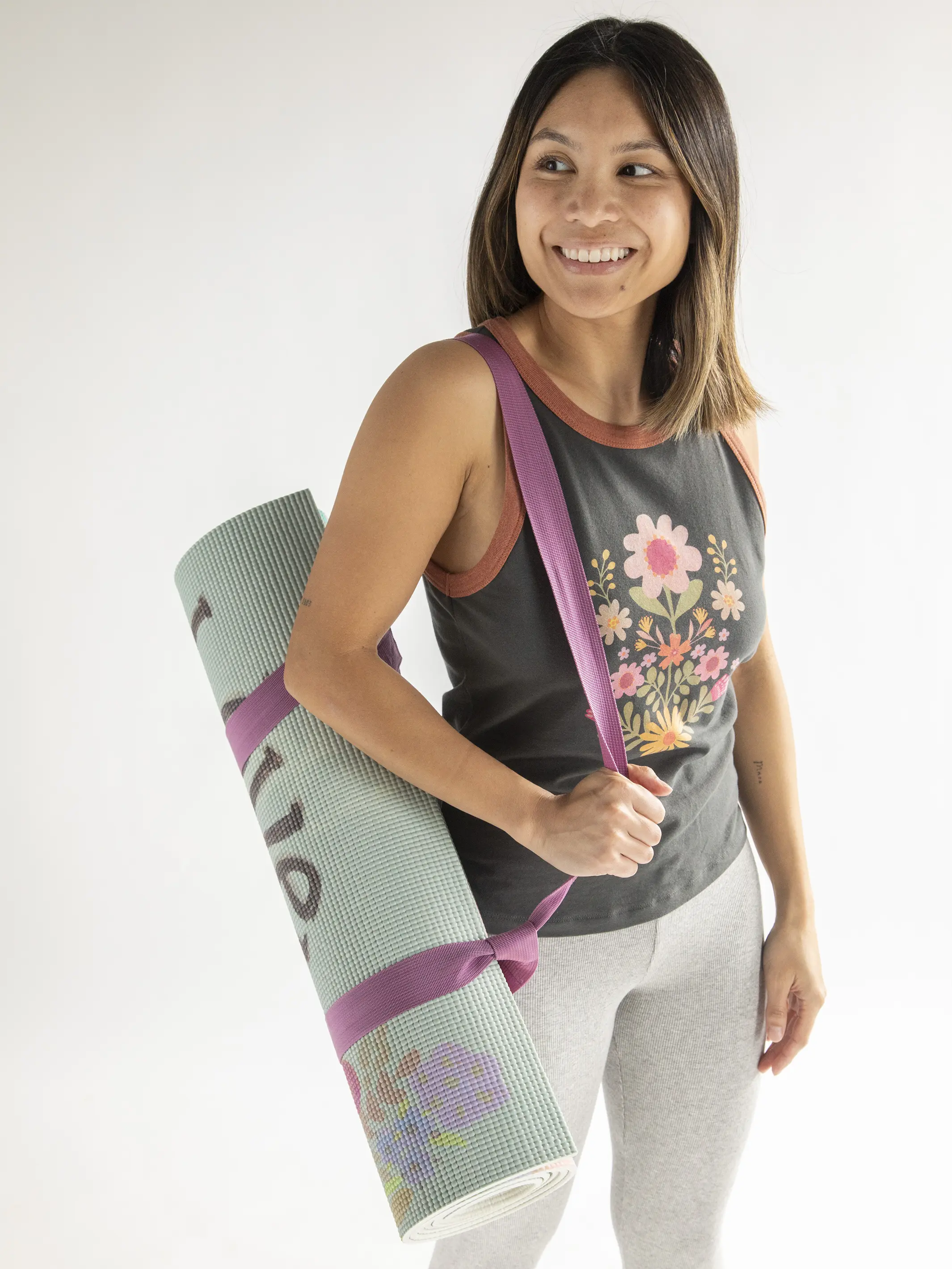 Yoga Mat - Light Turquoise Love