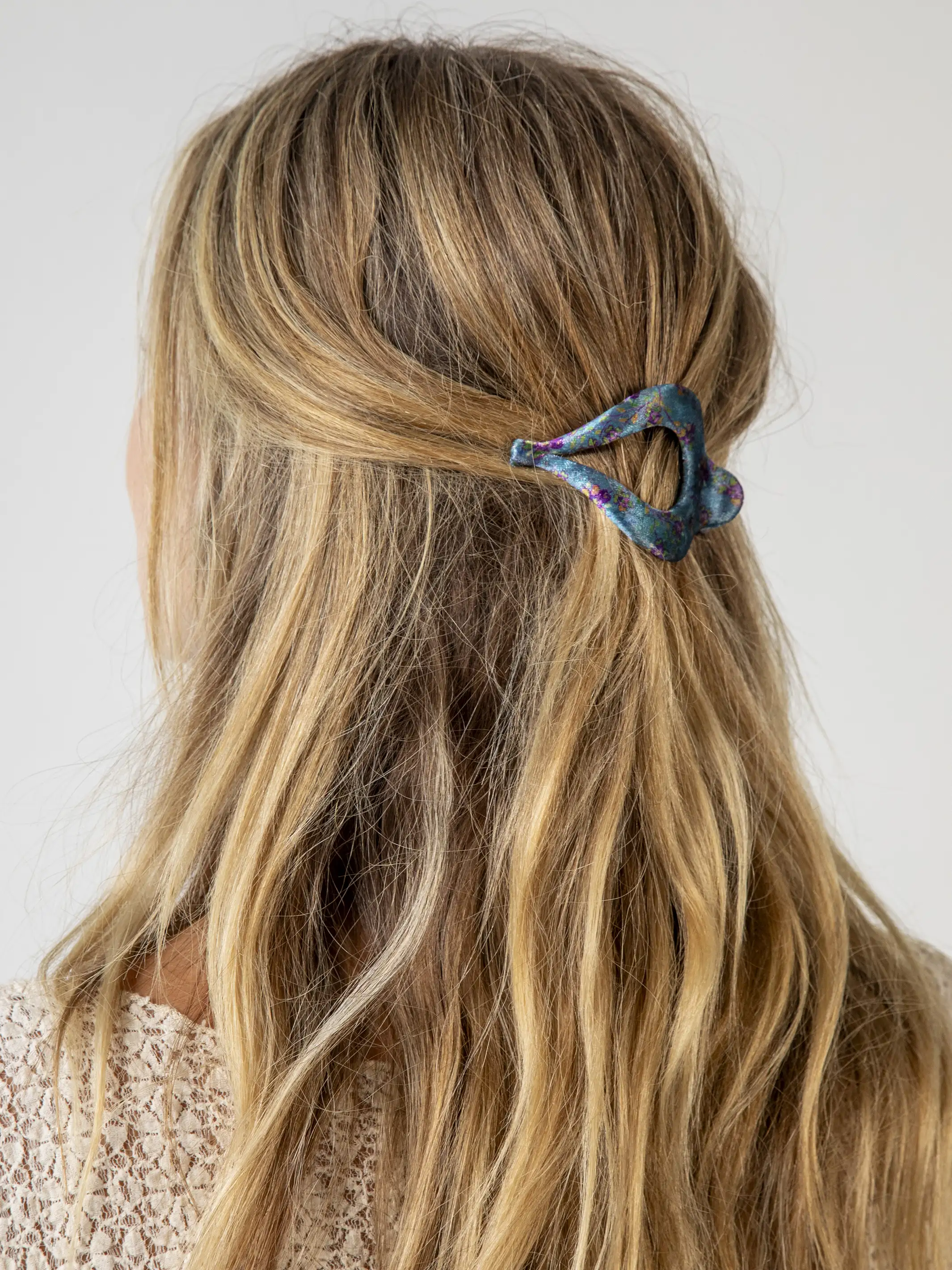 Velvet Boho Clip - Teal