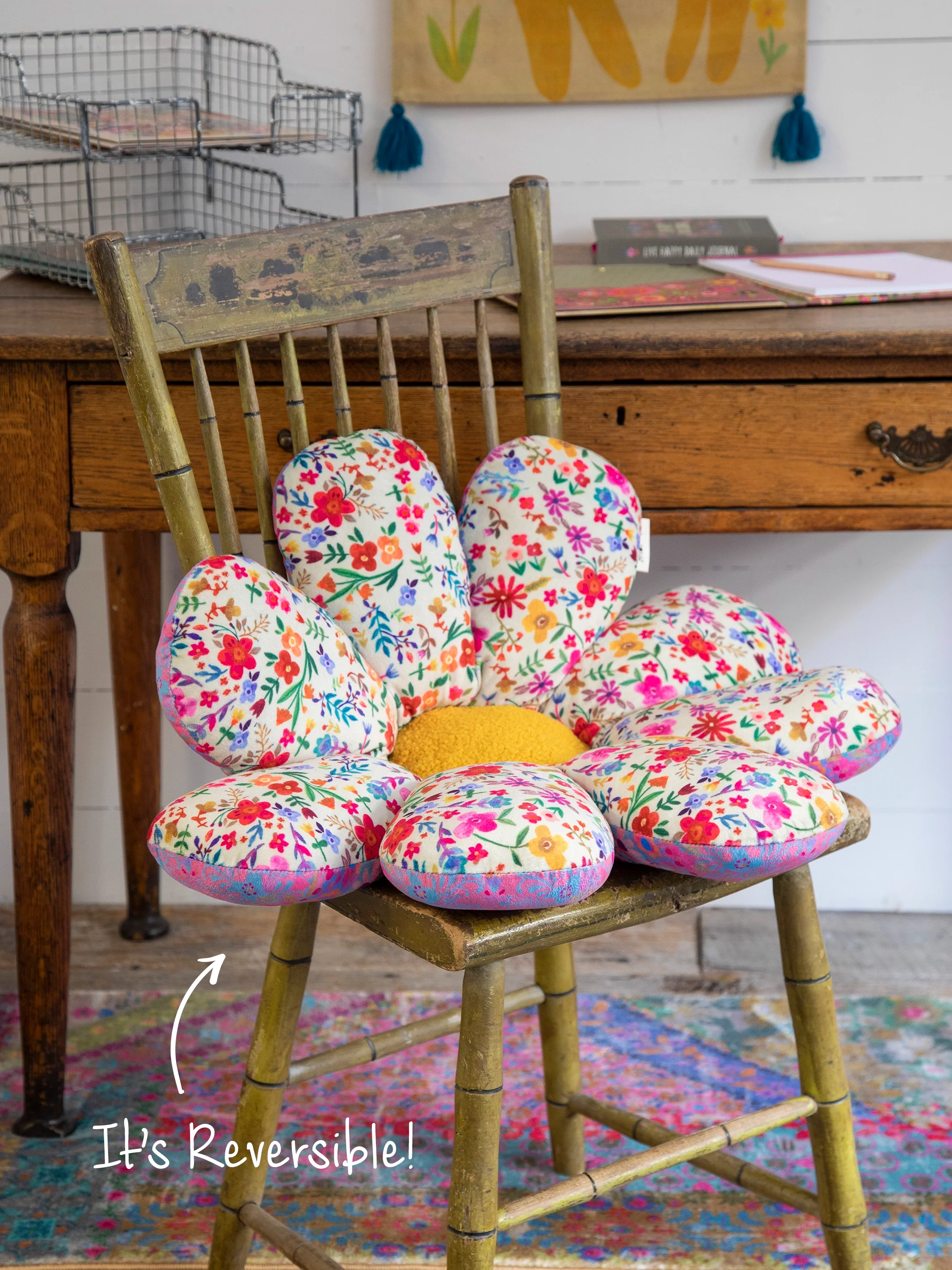 Reversible Seat & Floor Cushion - Flower