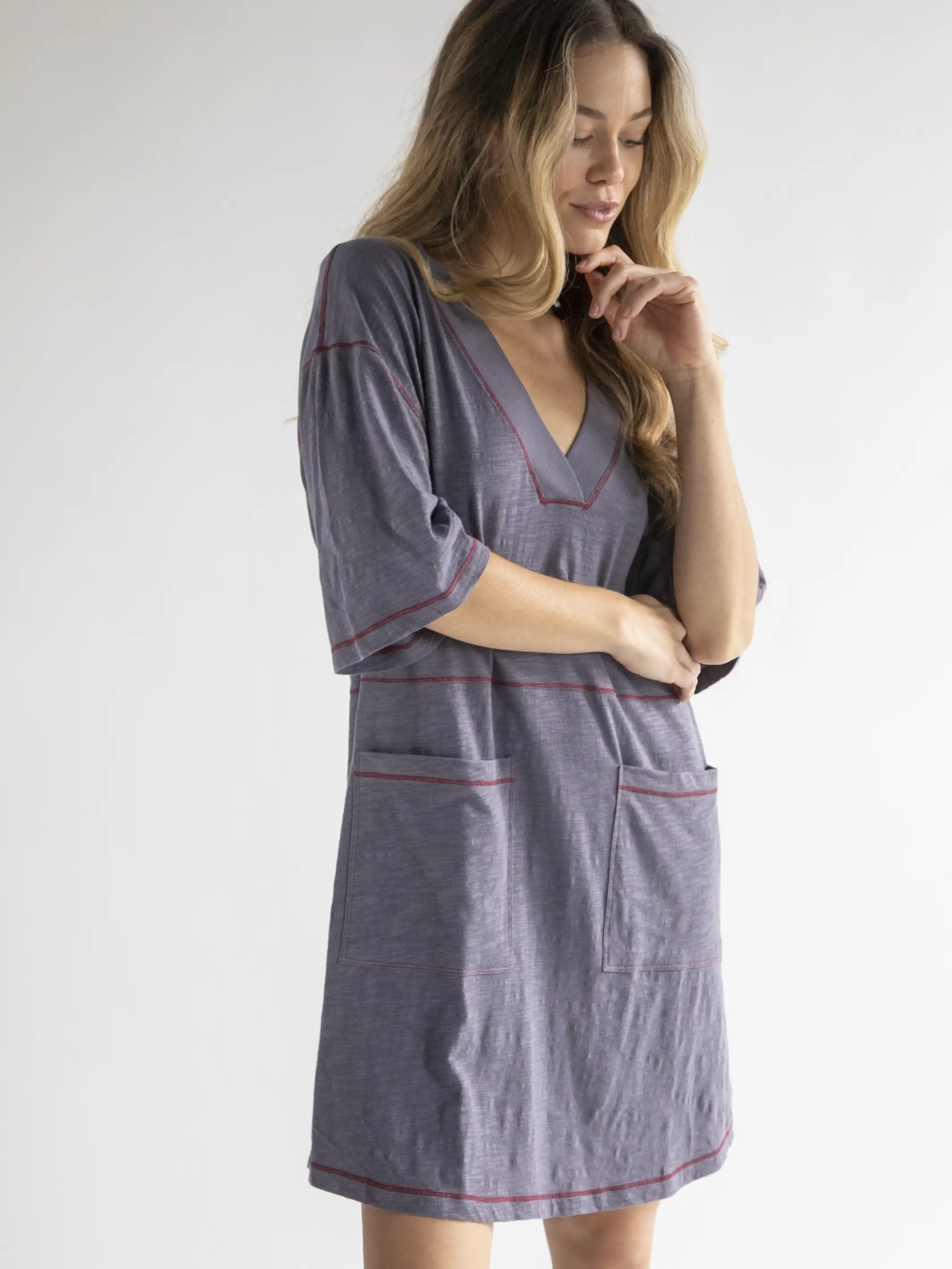 Charlie V-Neck Dress - Light Purple