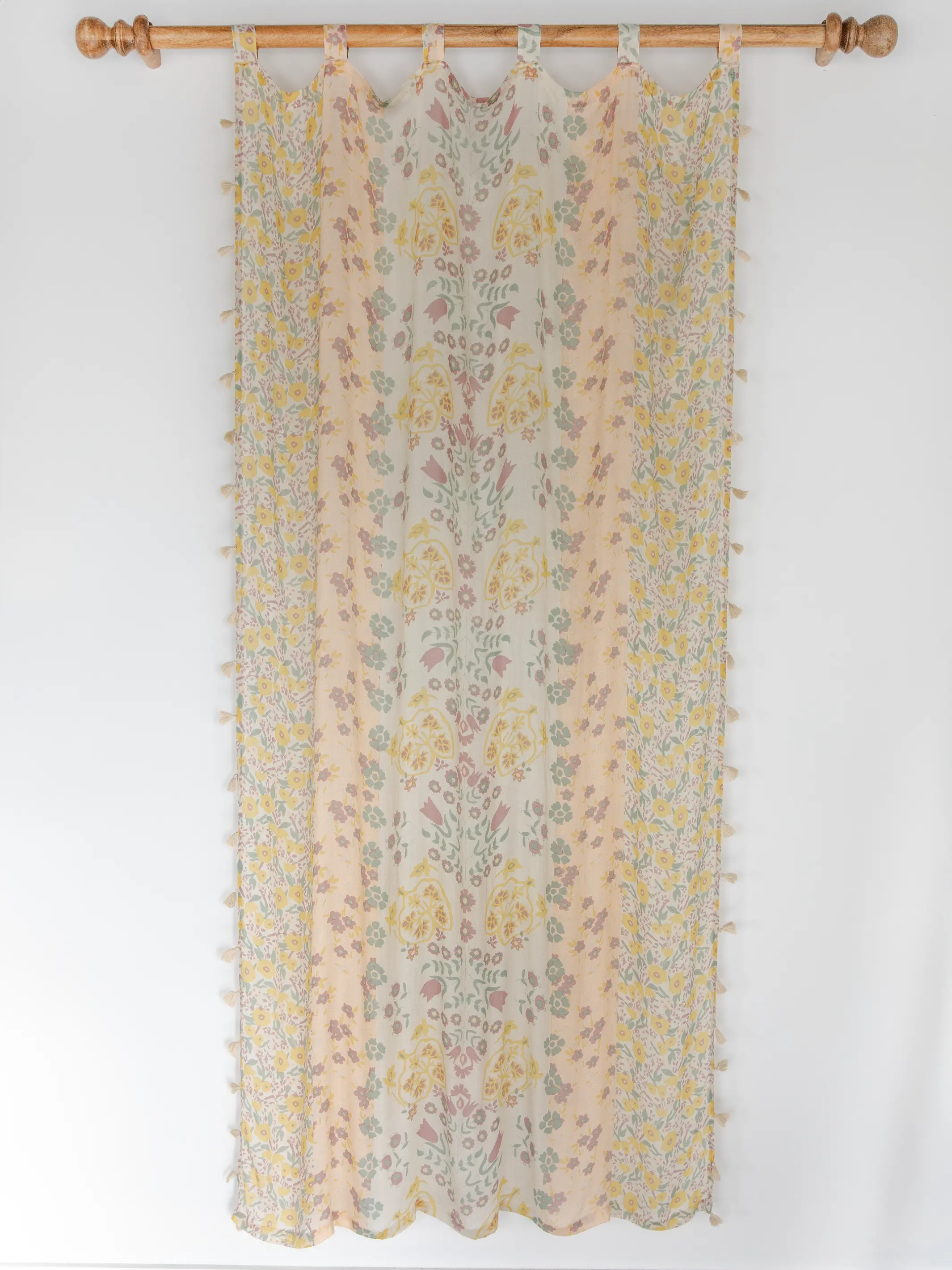 Printed Curtain Panel - Cream