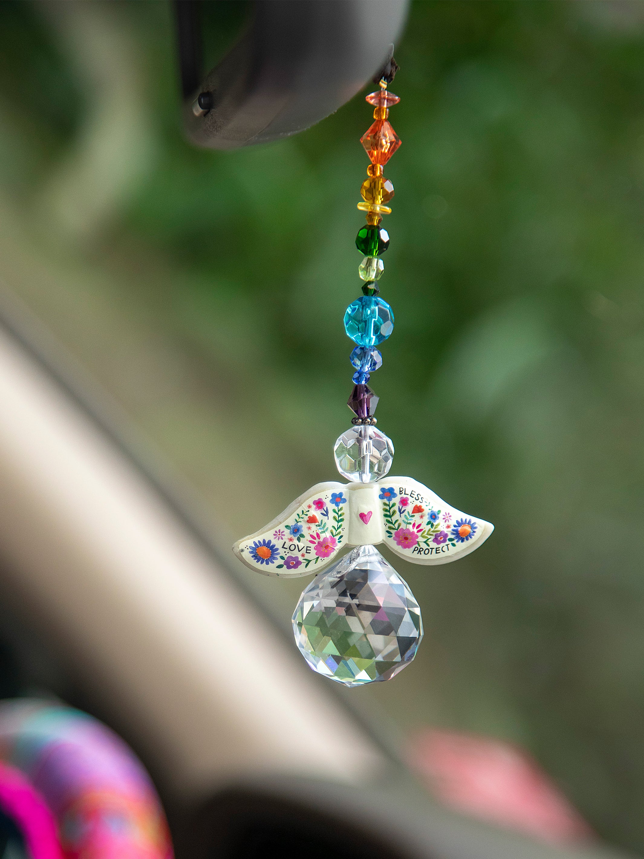 Sun Catcher Car Charm - Angel Rainbow