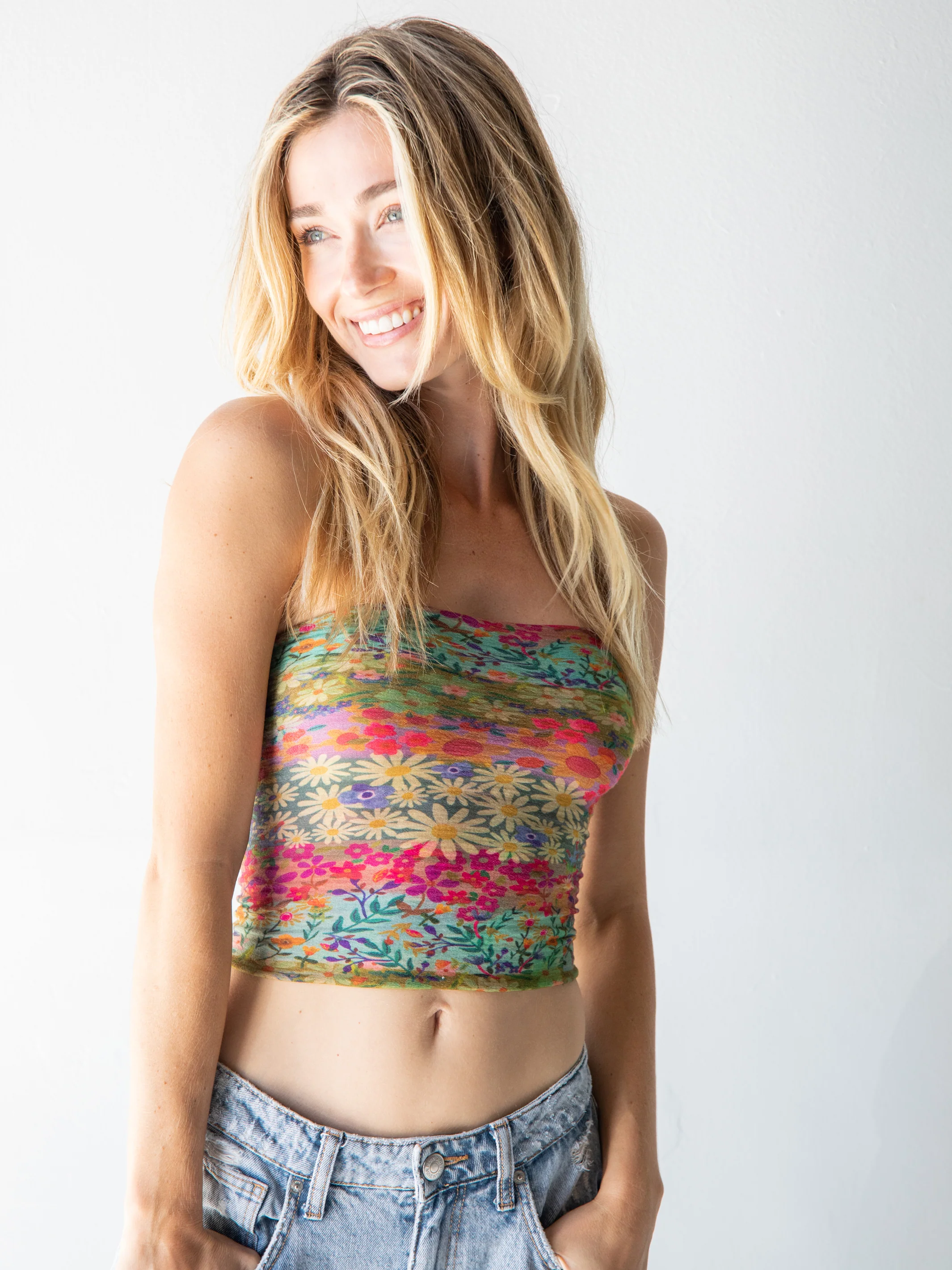 Full Boho Bandeau Headband - Wildflower Border