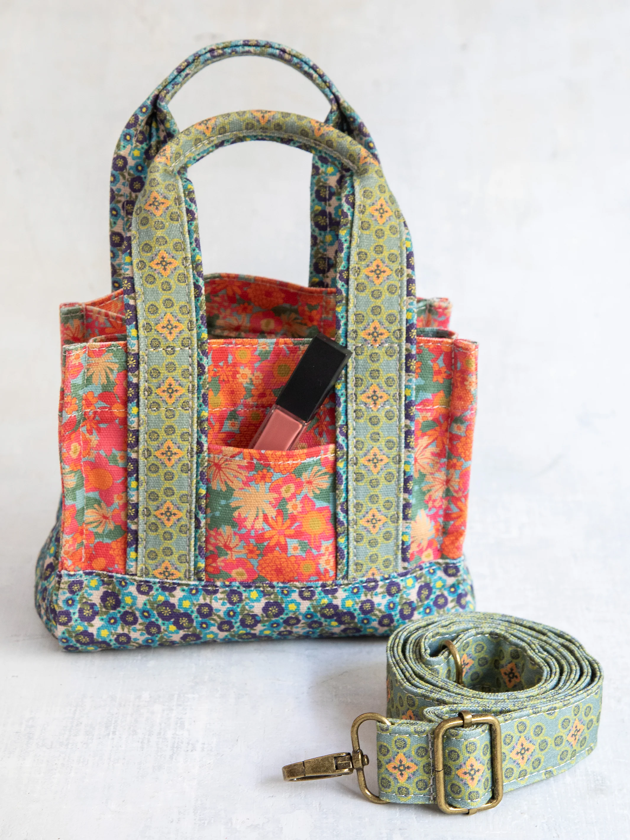 Mini Crossbody Tote - Coral Sage
