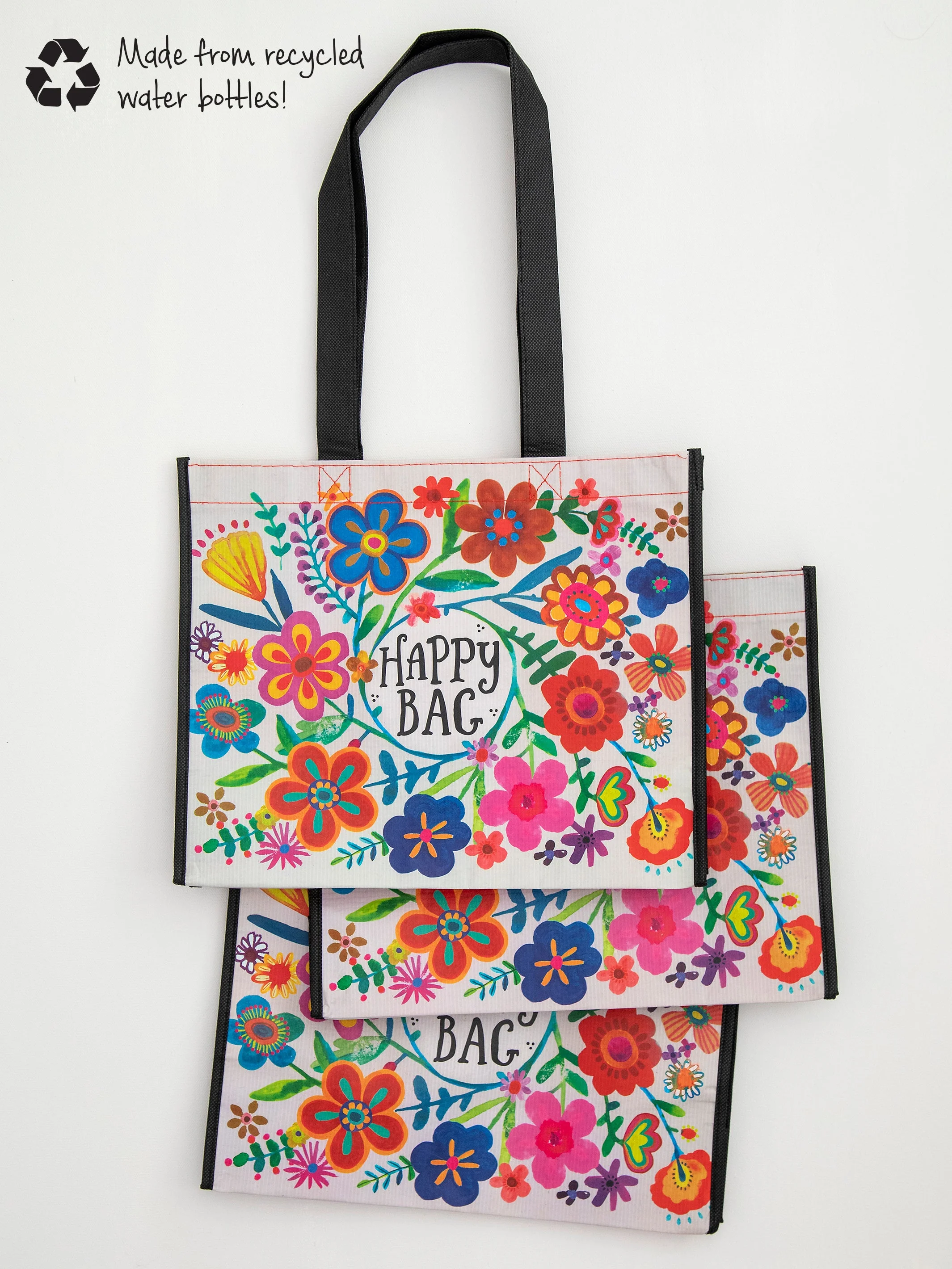 Large Happy Bag, Set of 3 - Cream Floral