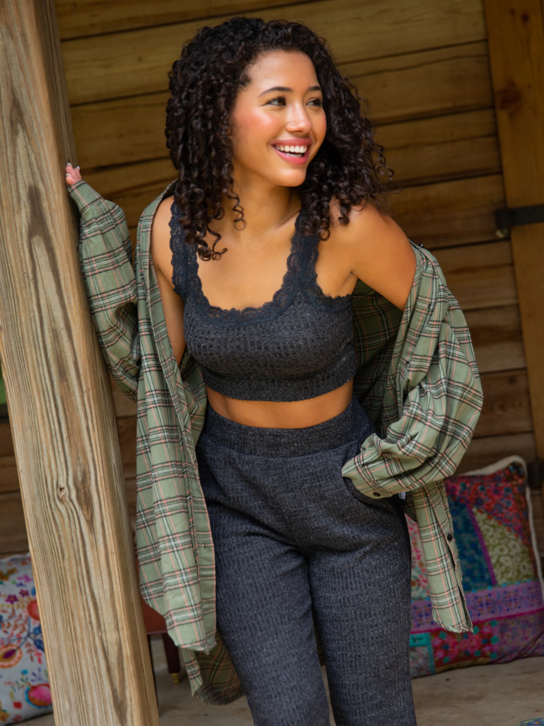 Merritt Lace Bralette - Charcoal