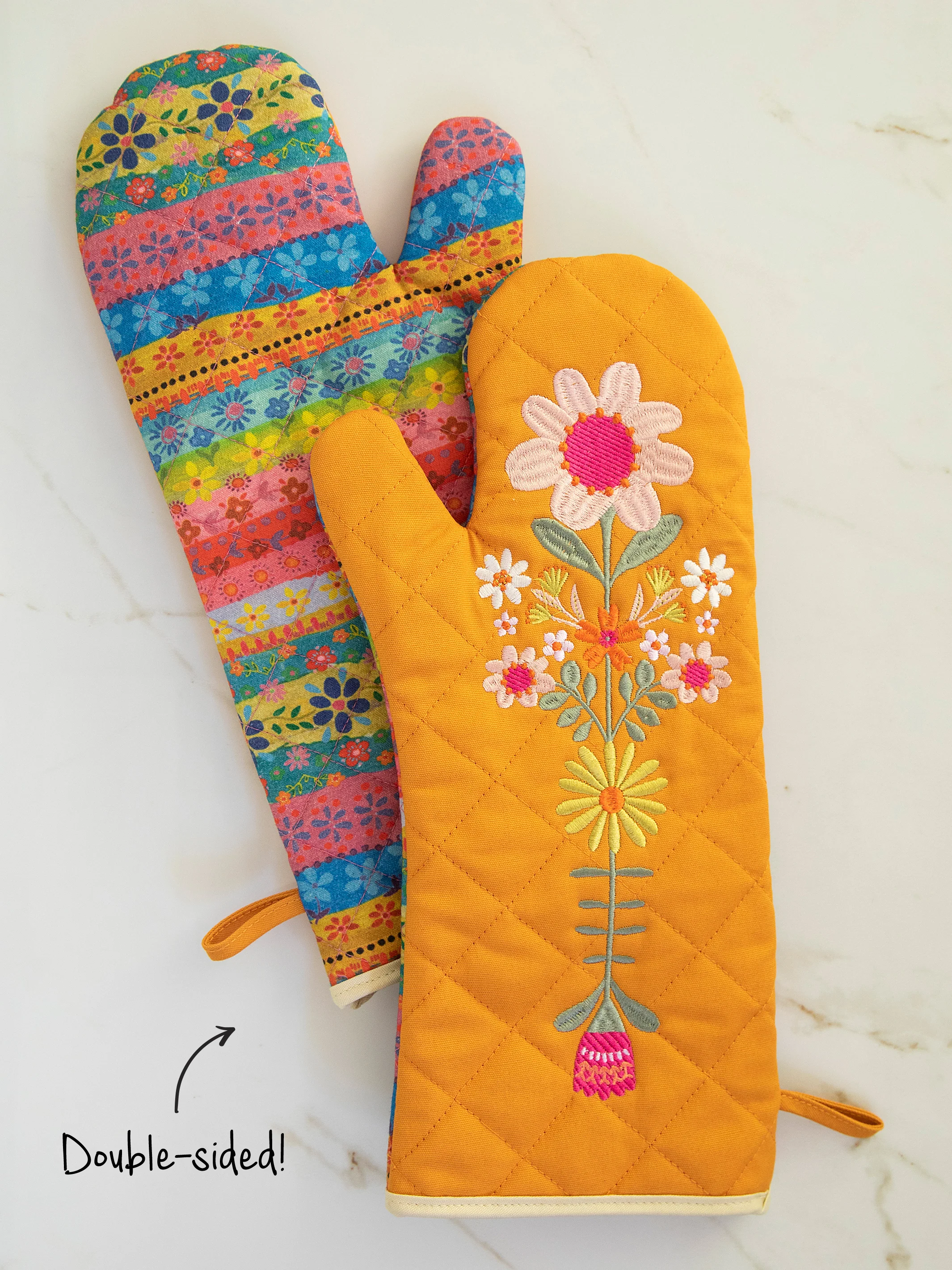 Bake Happy Double-Sided Oven Mitt - Floral