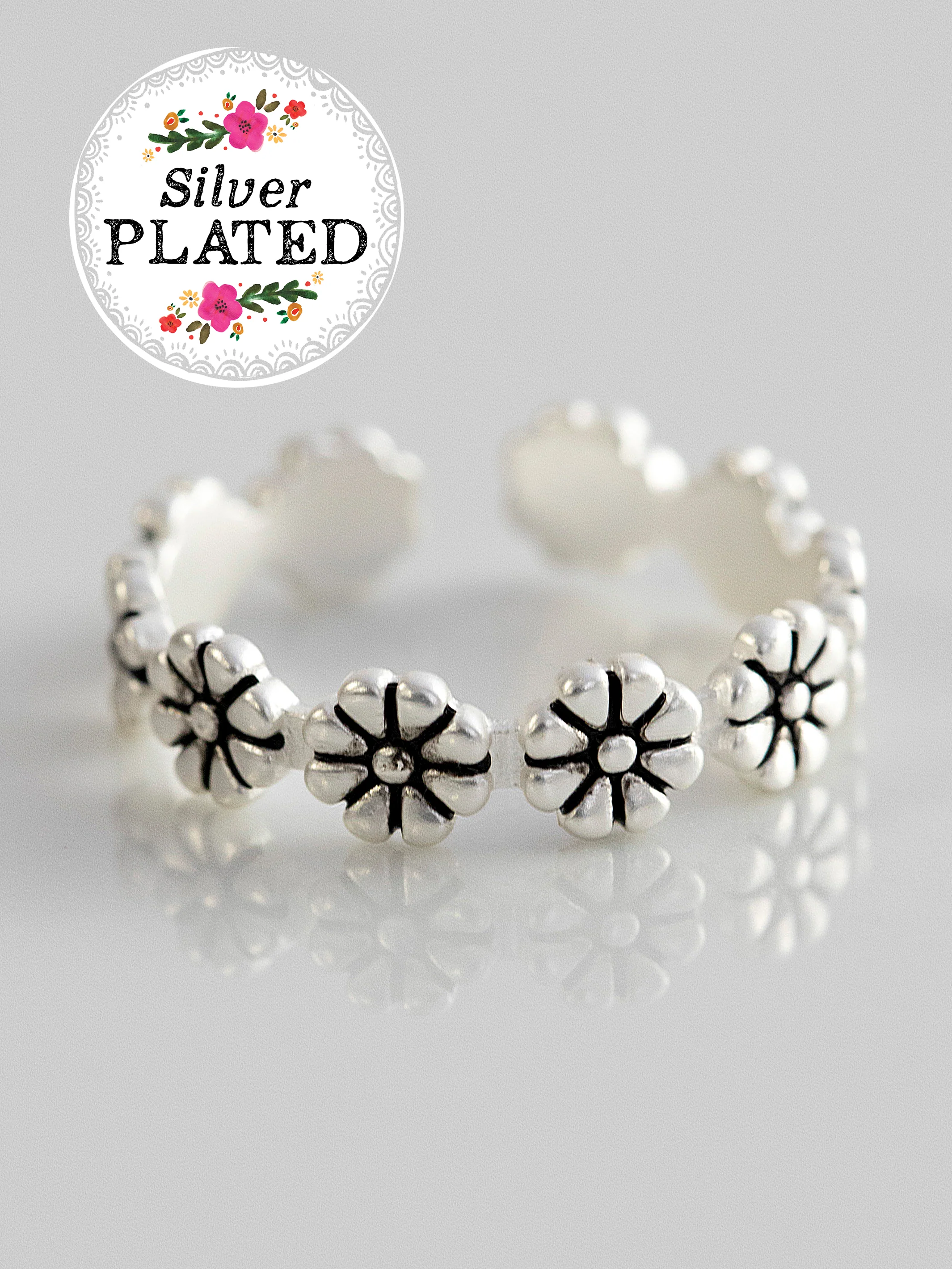 Adjustable Toe Ring - Flower