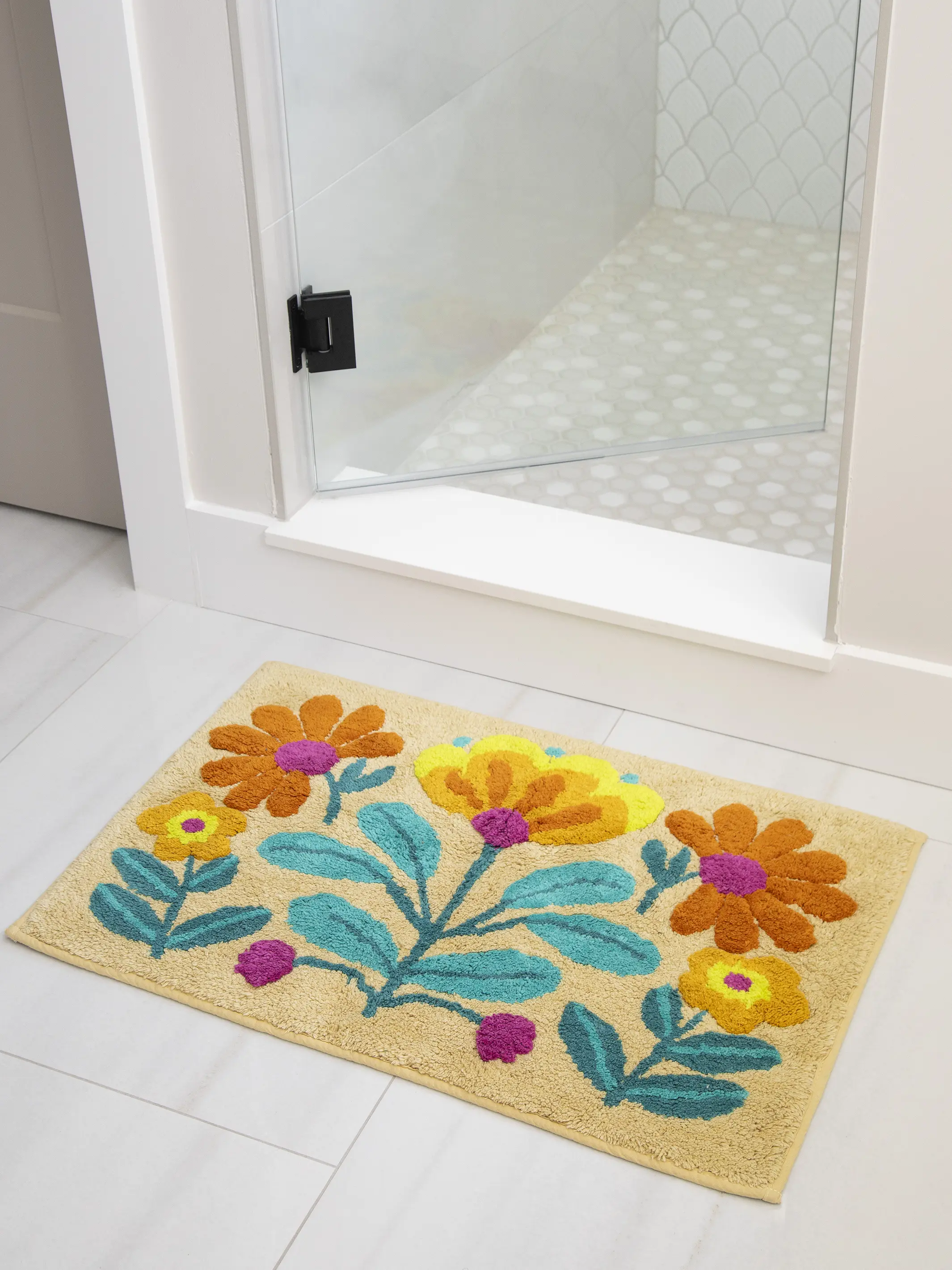 Tufted Cotton Bath Mat - Bright Floral