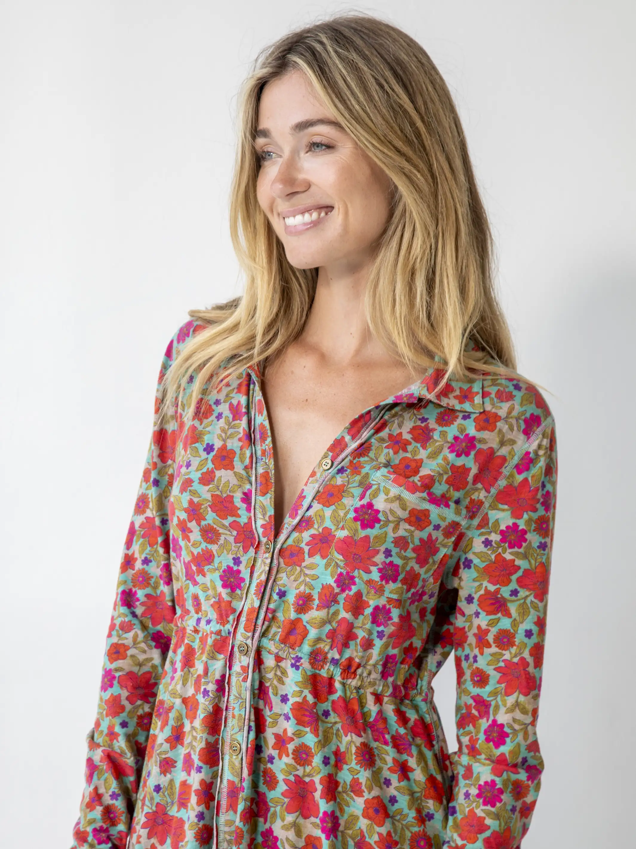 Christa Knit Midi Dress - Watercolor Neon