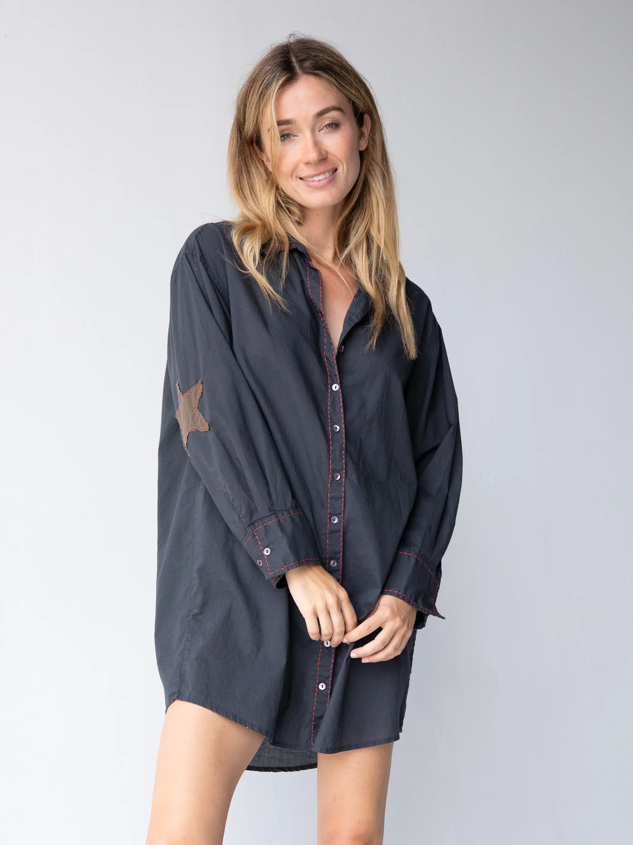 Lesli Shirt Dress - Charcoal