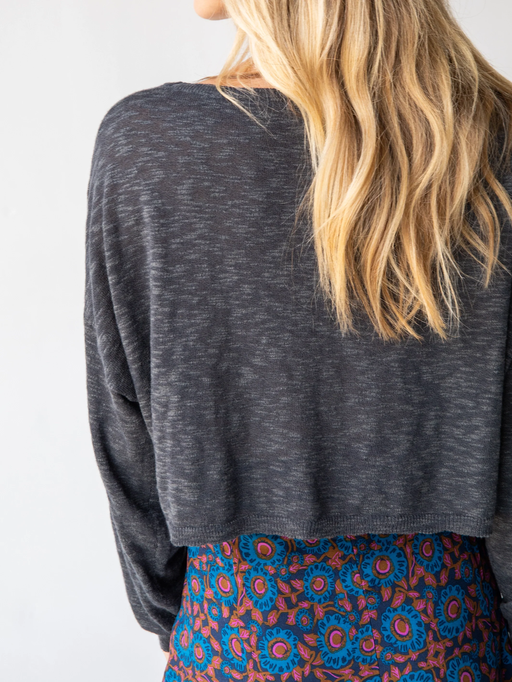Ellie Cropped Pullover - Charcoal