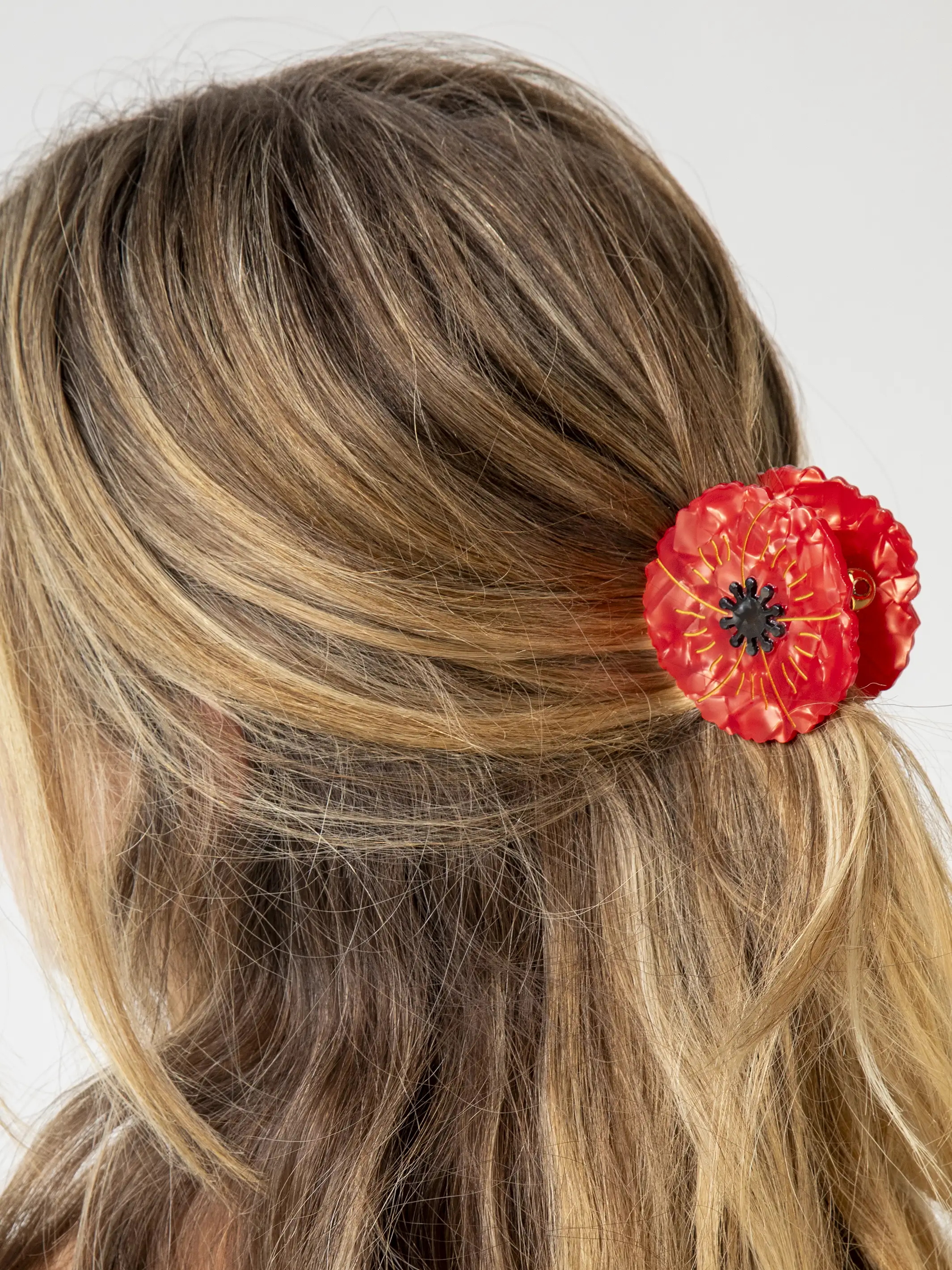 Poppy Hair Claw - Red