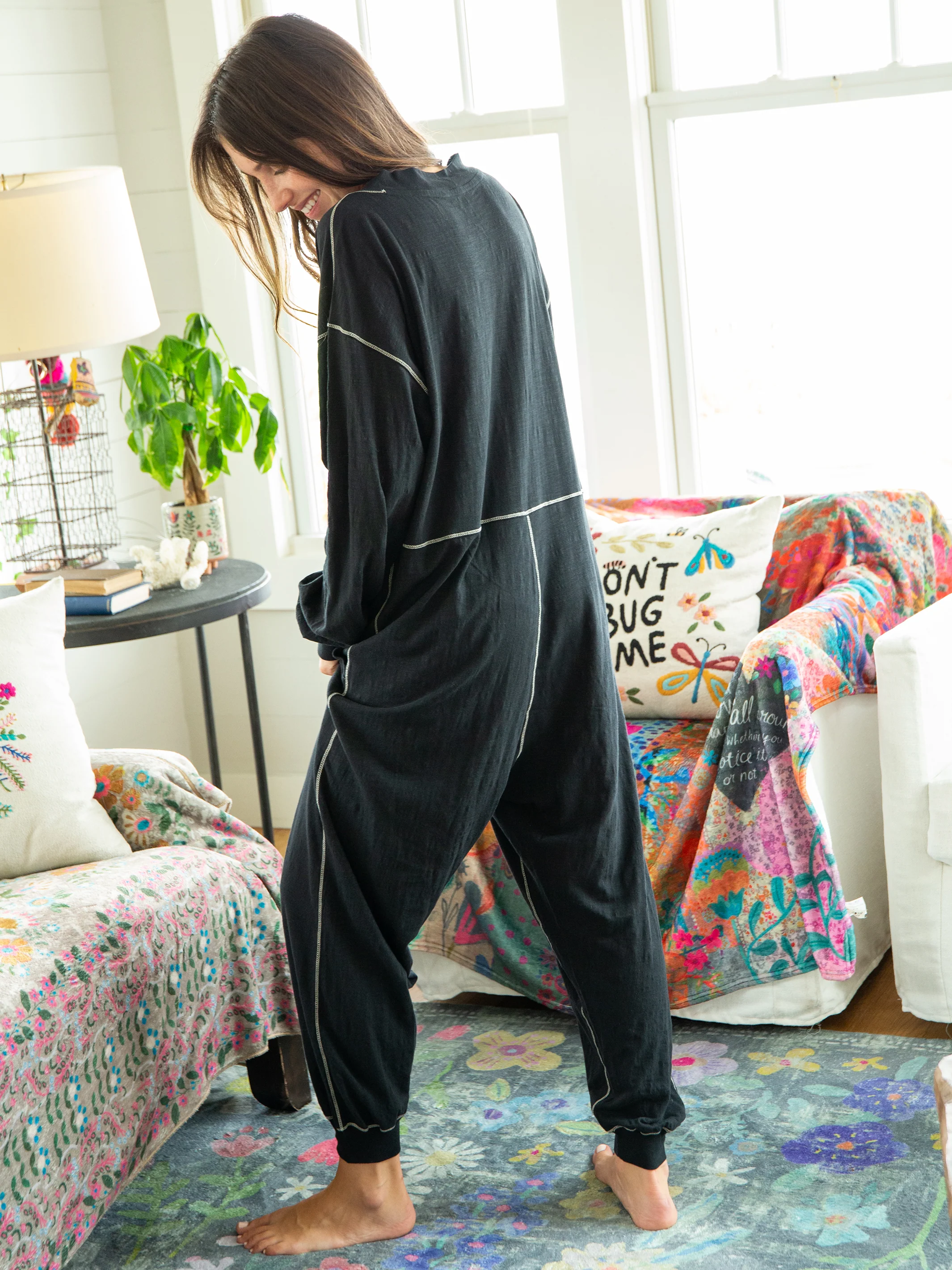 Johnnie Cotton Jumpsuit - Black Ivory