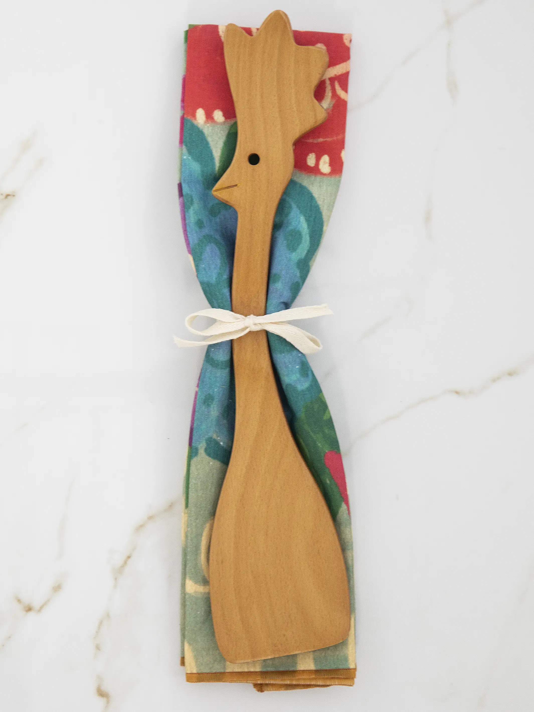 Wooden Spoon & Towel Set - Chicken