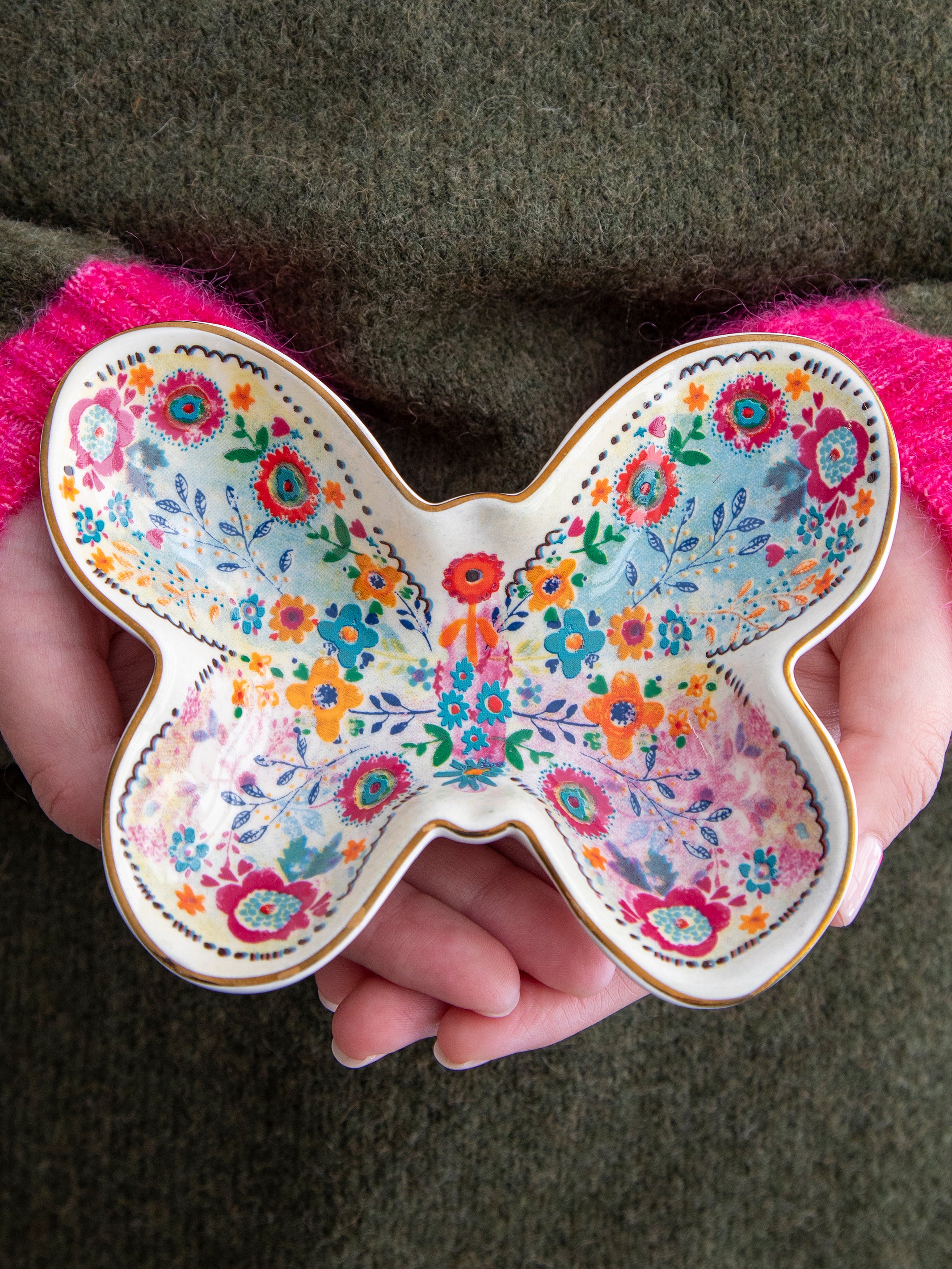 Shaped Ceramic Trinket Bowl - Butterfly