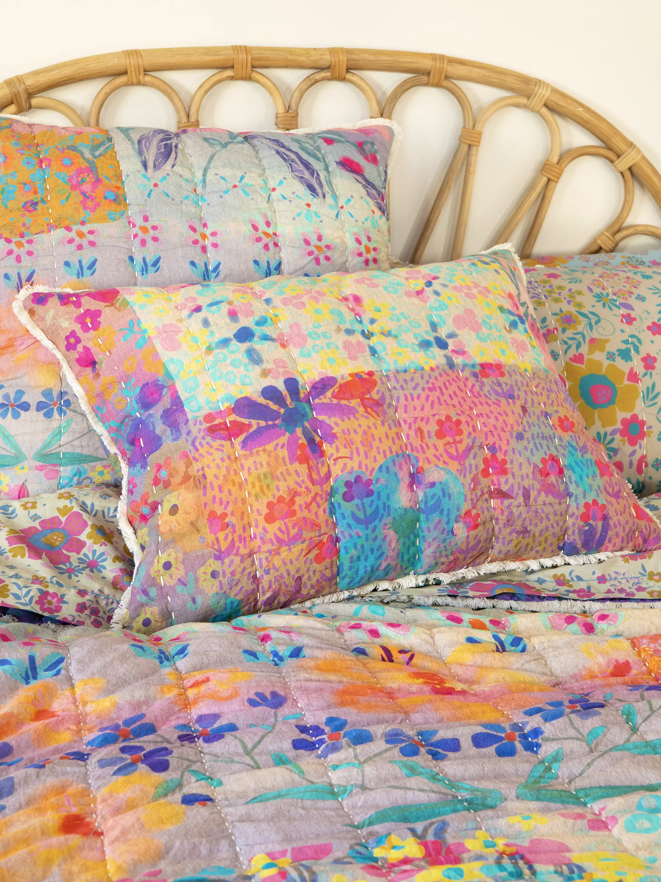 Live Happy Reversible Shams, Set of 2