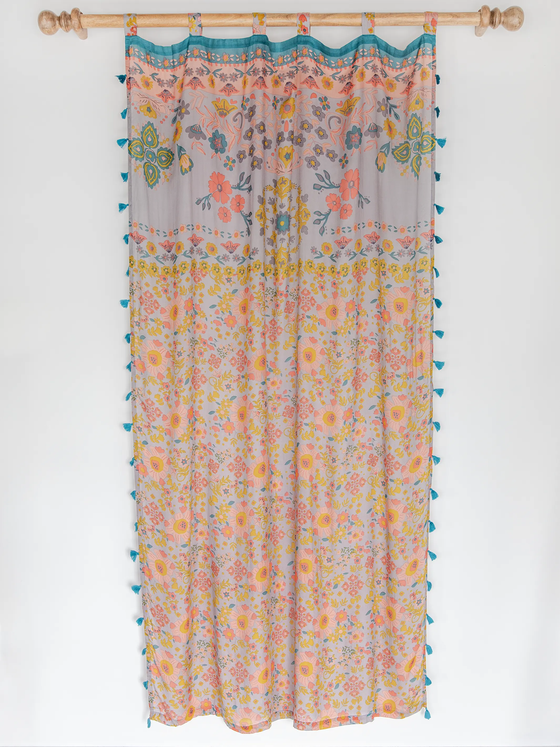 Printed Curtain Panel - Peonies